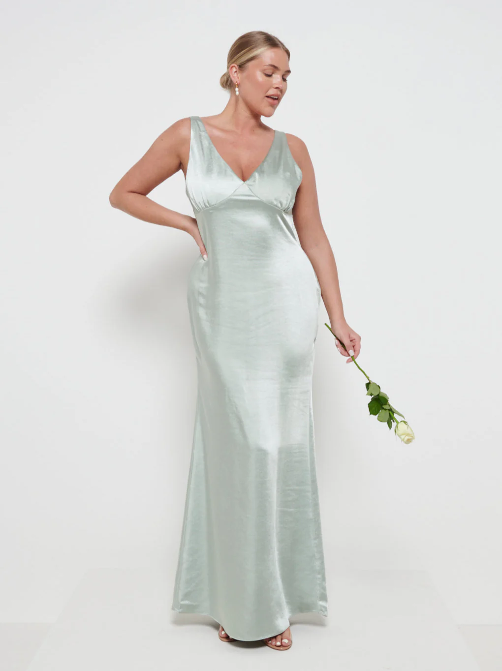 Esmee Maxi Bridesmaid Dress - Matte Sage - Image 4