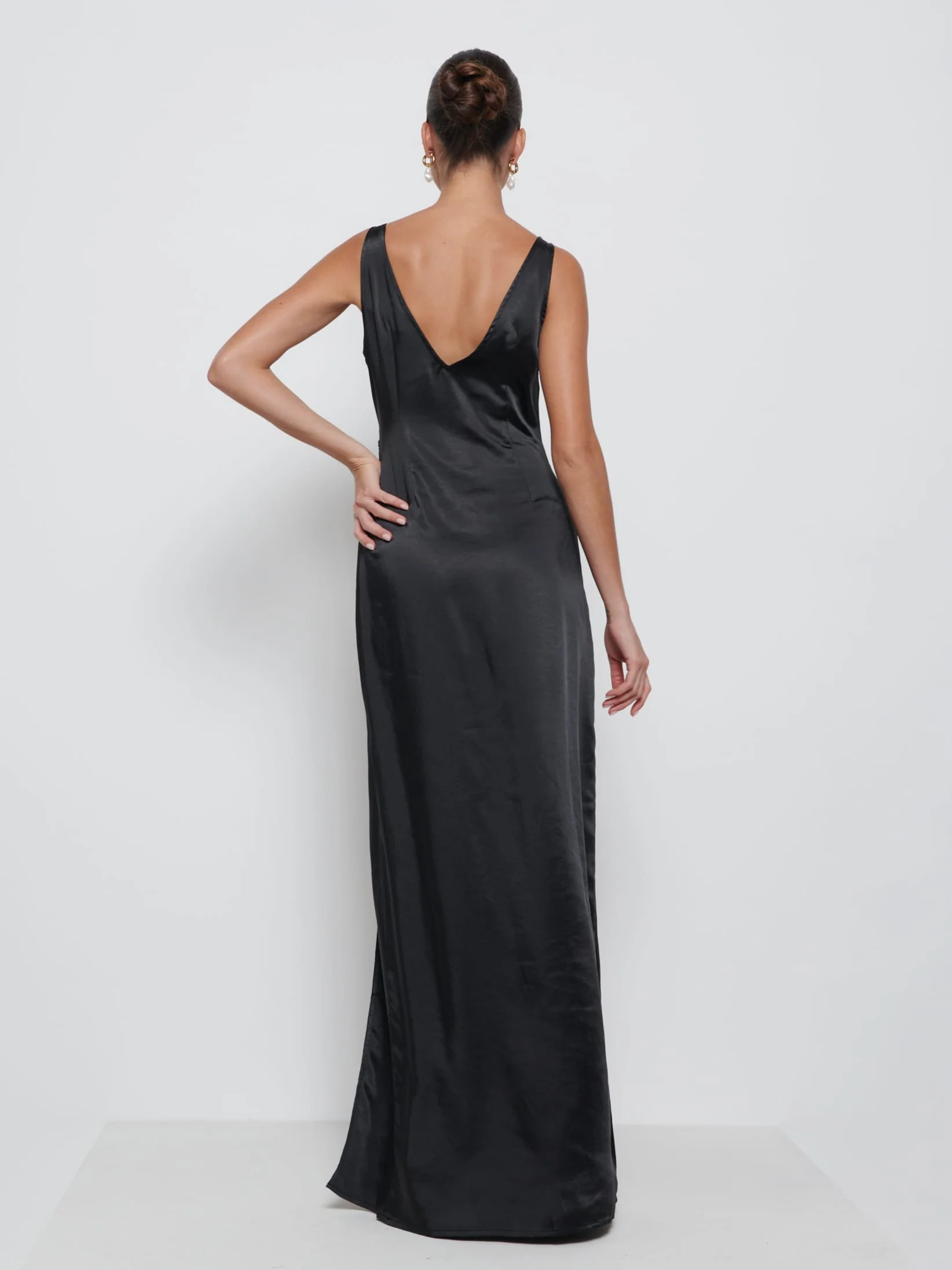 Esmee Wrap Maxi Bridesmaid Dress - Black - Image 3