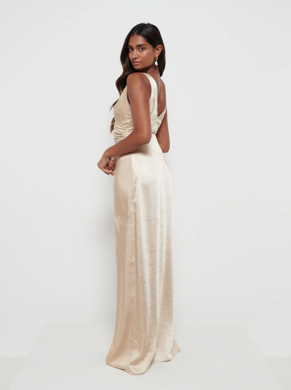 Esmee Wrap Maxi Bridesmaid Dress - Matte Bronze - Image 3