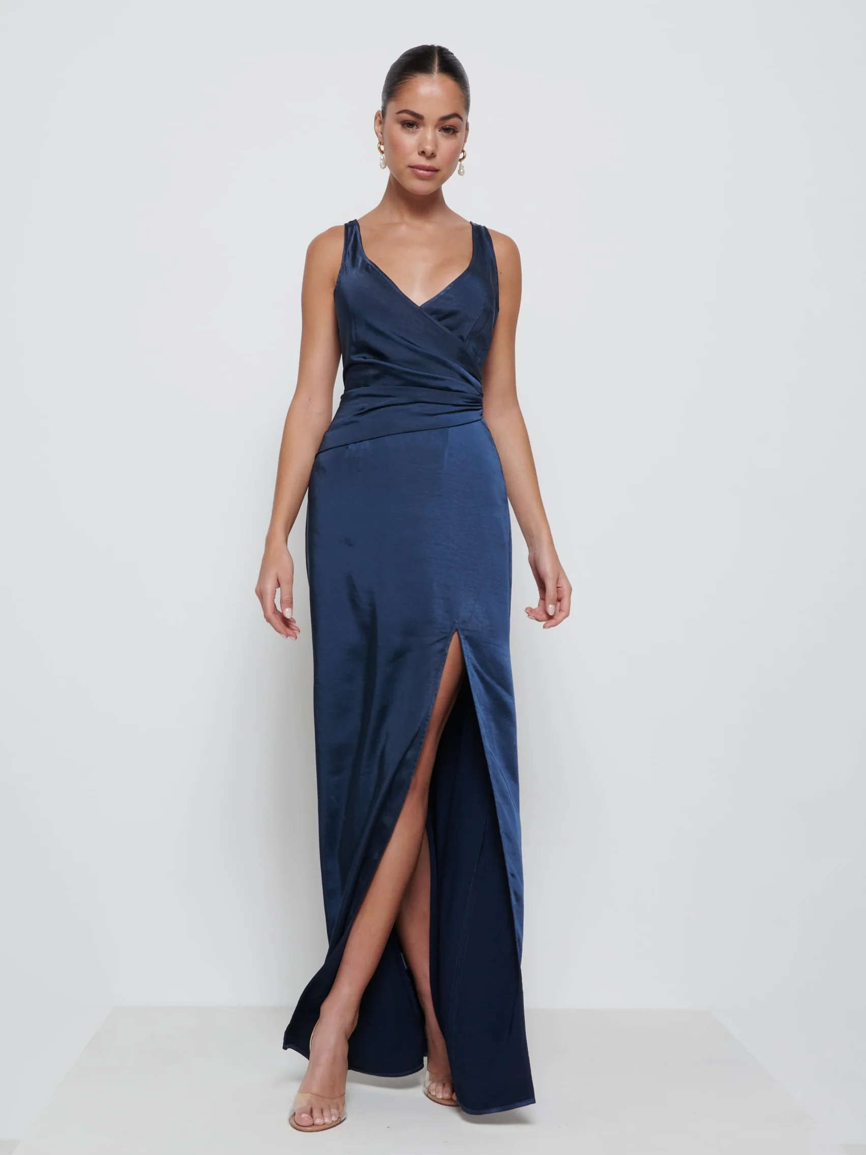 Esmee Wrap Maxi Bridesmaid Dress - Navy