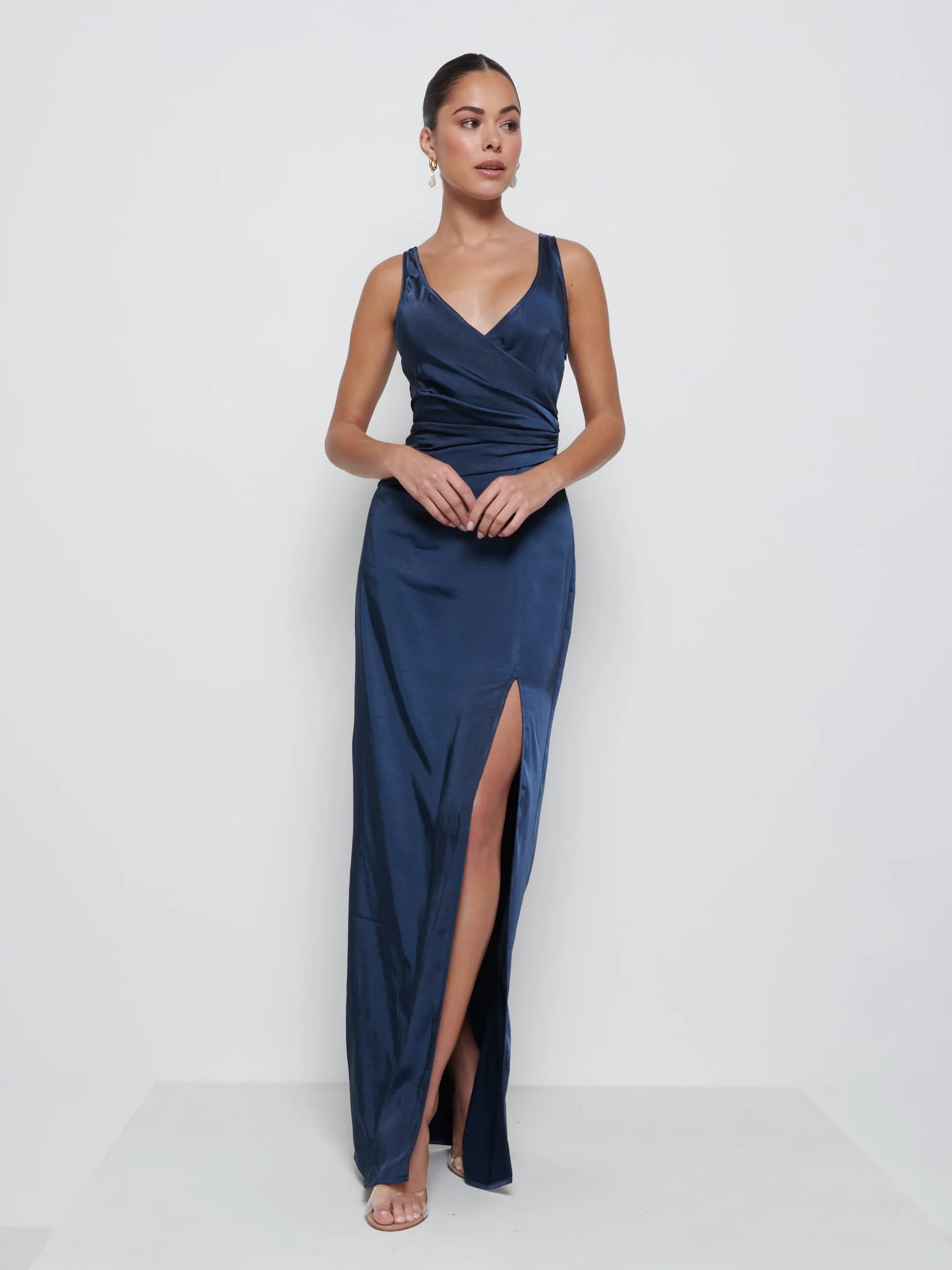 Esmee Wrap Maxi Bridesmaid Dress - Navy - Image 4