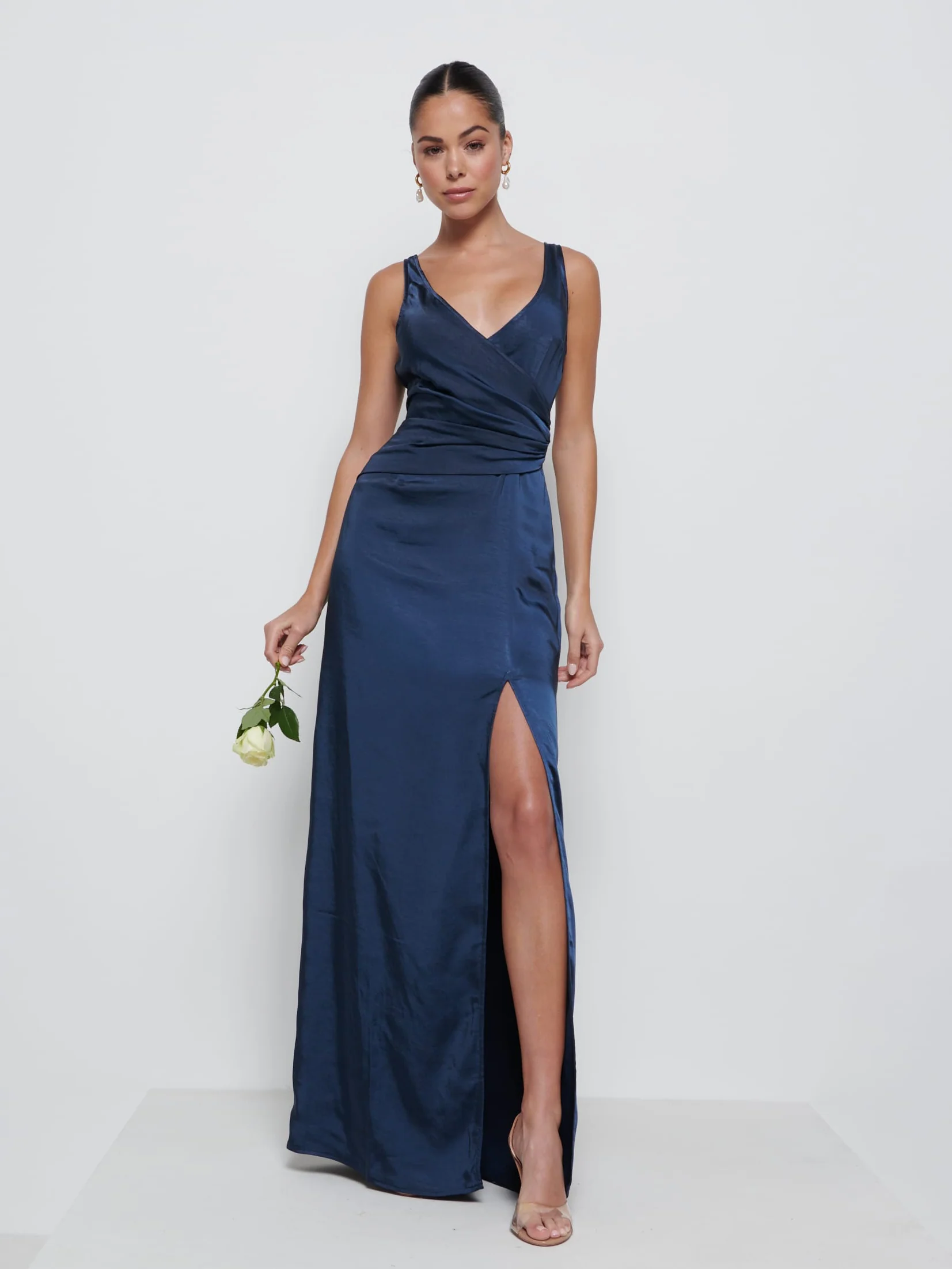 Esmee Wrap Maxi Bridesmaid Dress - Navy - Image 5
