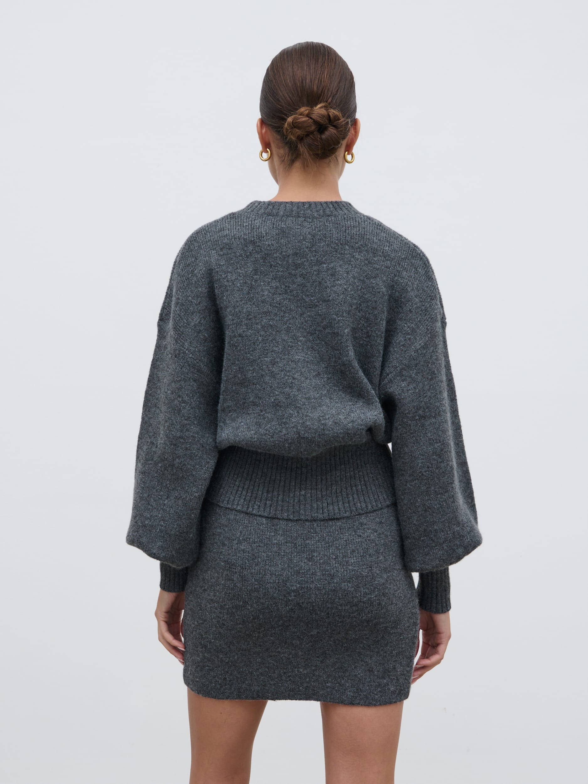 Etta Knit Bomber Jacket - Charcoal - Image 4
