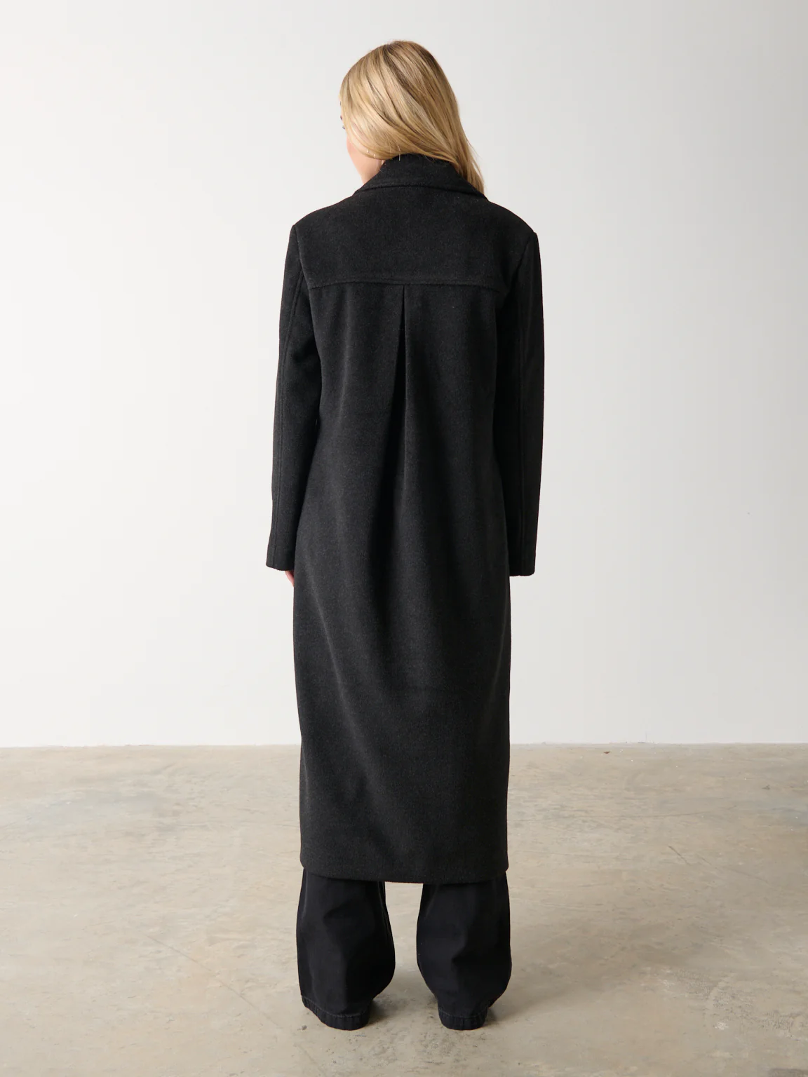 Ezra Boxy Collared Coat - Charcoal - Image 5