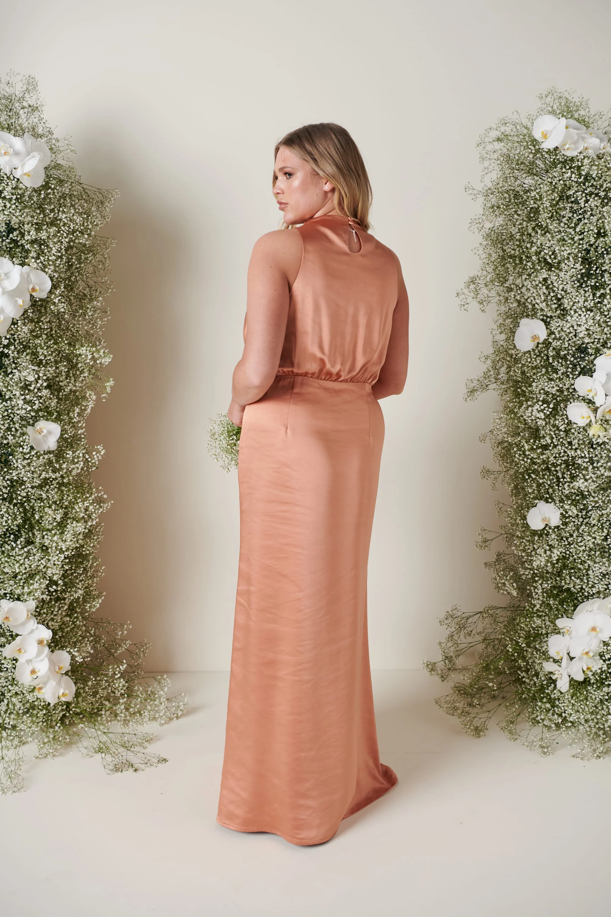 Farrah Maxi Bridesmaid Dress - Matte Cinnamon - Image 3