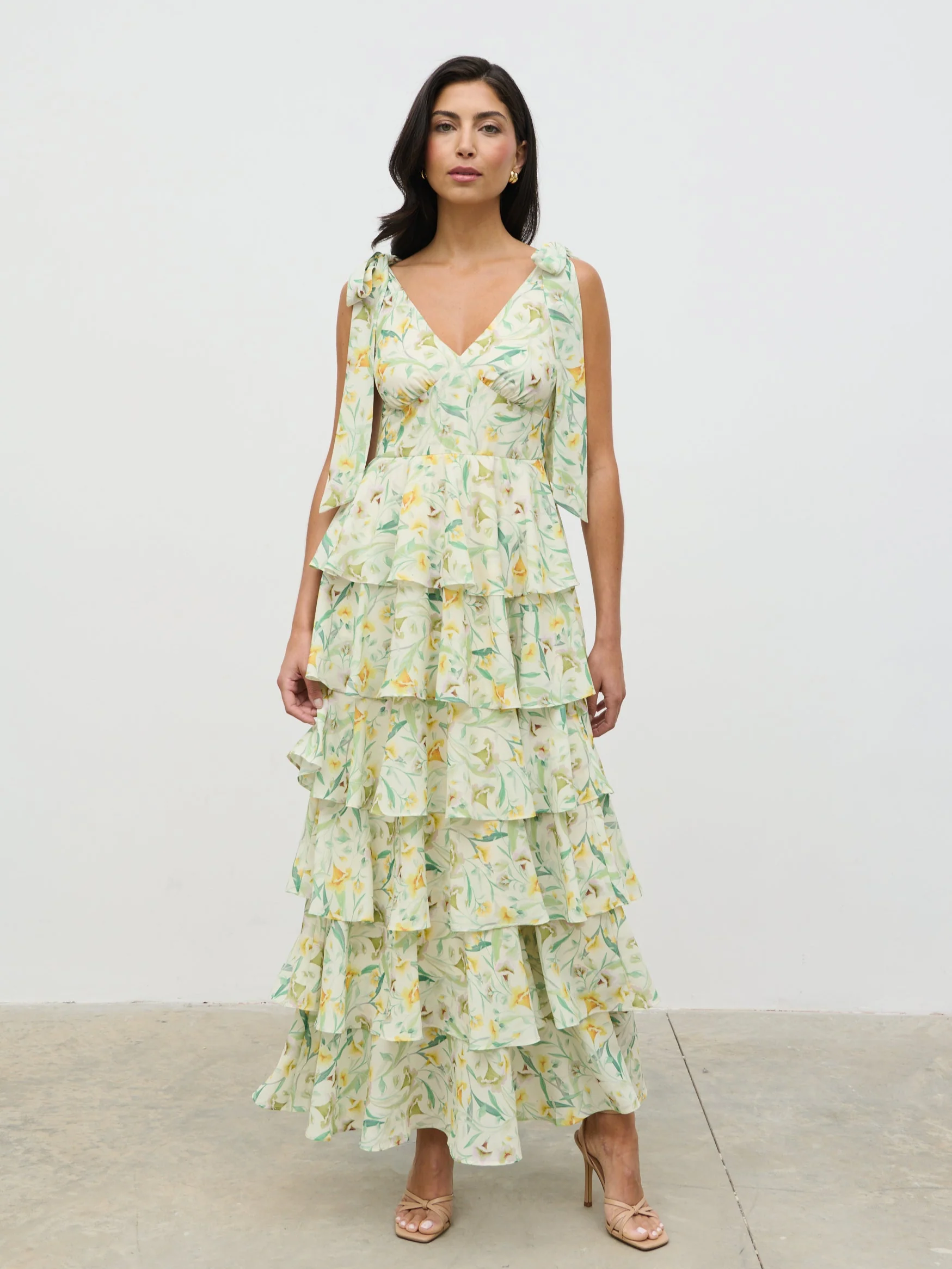 Fiore Tie Ruffle Maxi Dress - Botanic Floral - Image 5
