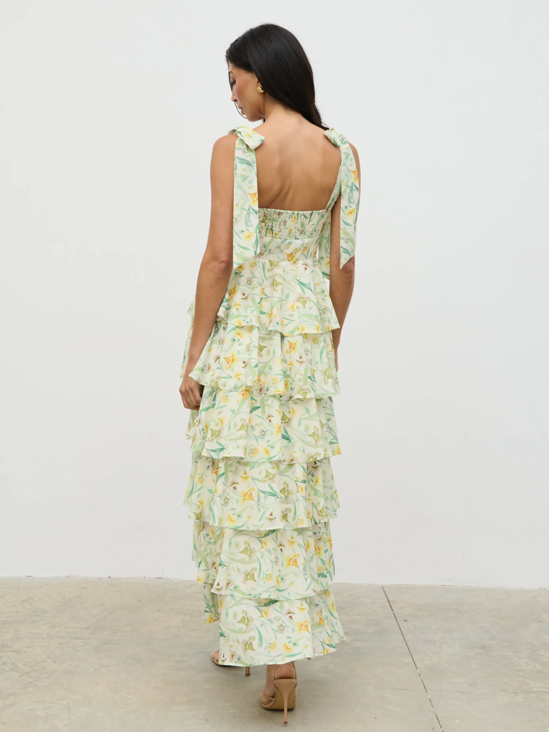 Fiore Tie Ruffle Maxi Dress - Botanic Floral - Image 6