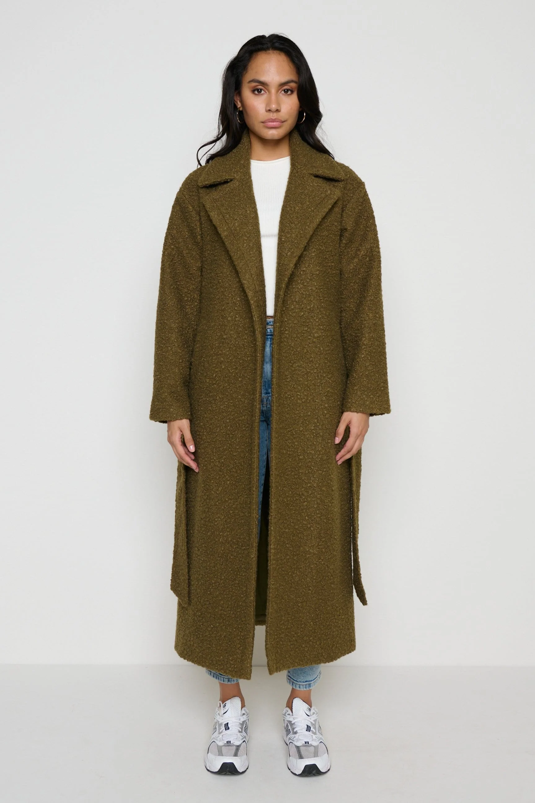 Grayson Boucle Coat - Khaki - Image 4
