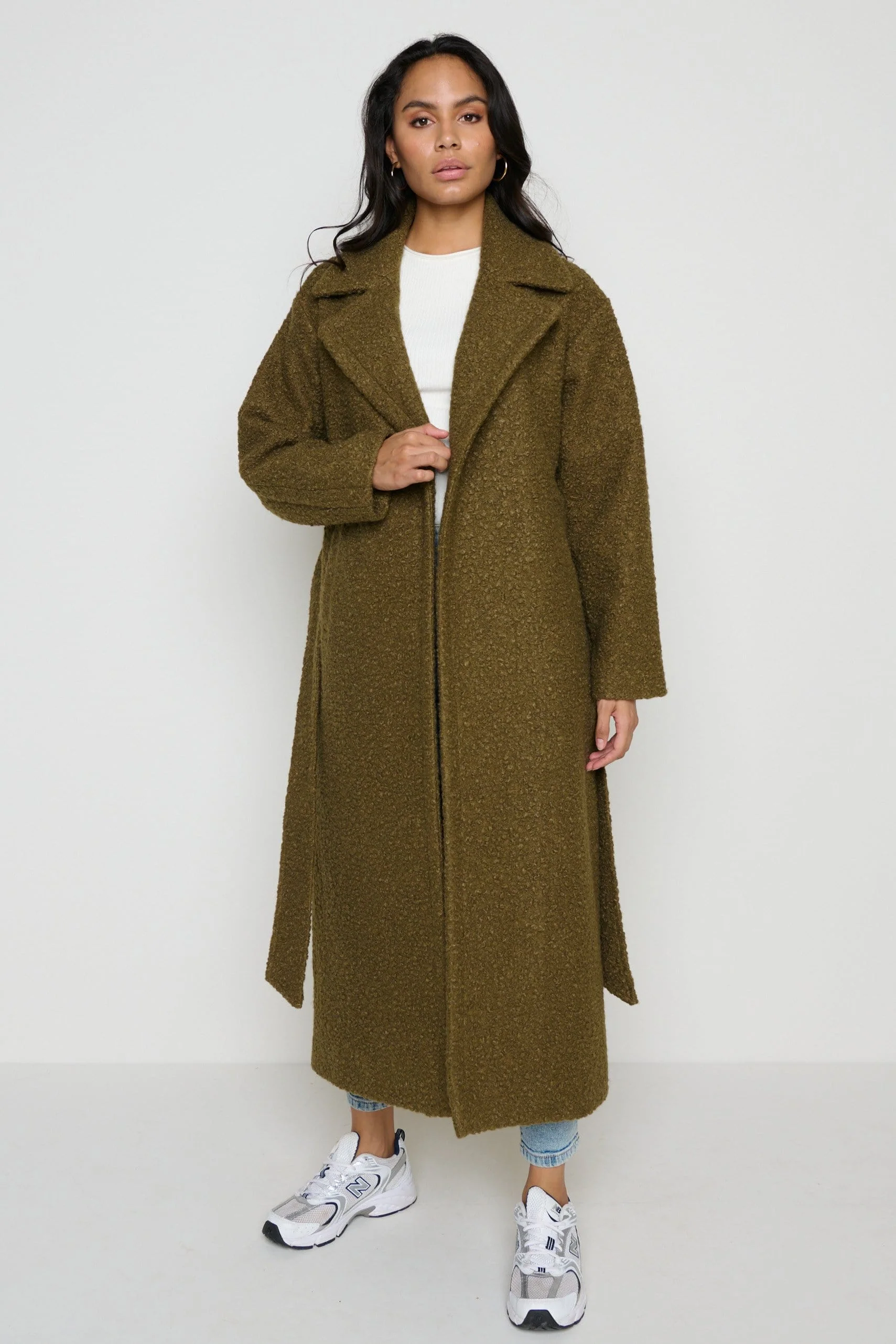 Grayson Boucle Coat - Khaki - Image 5