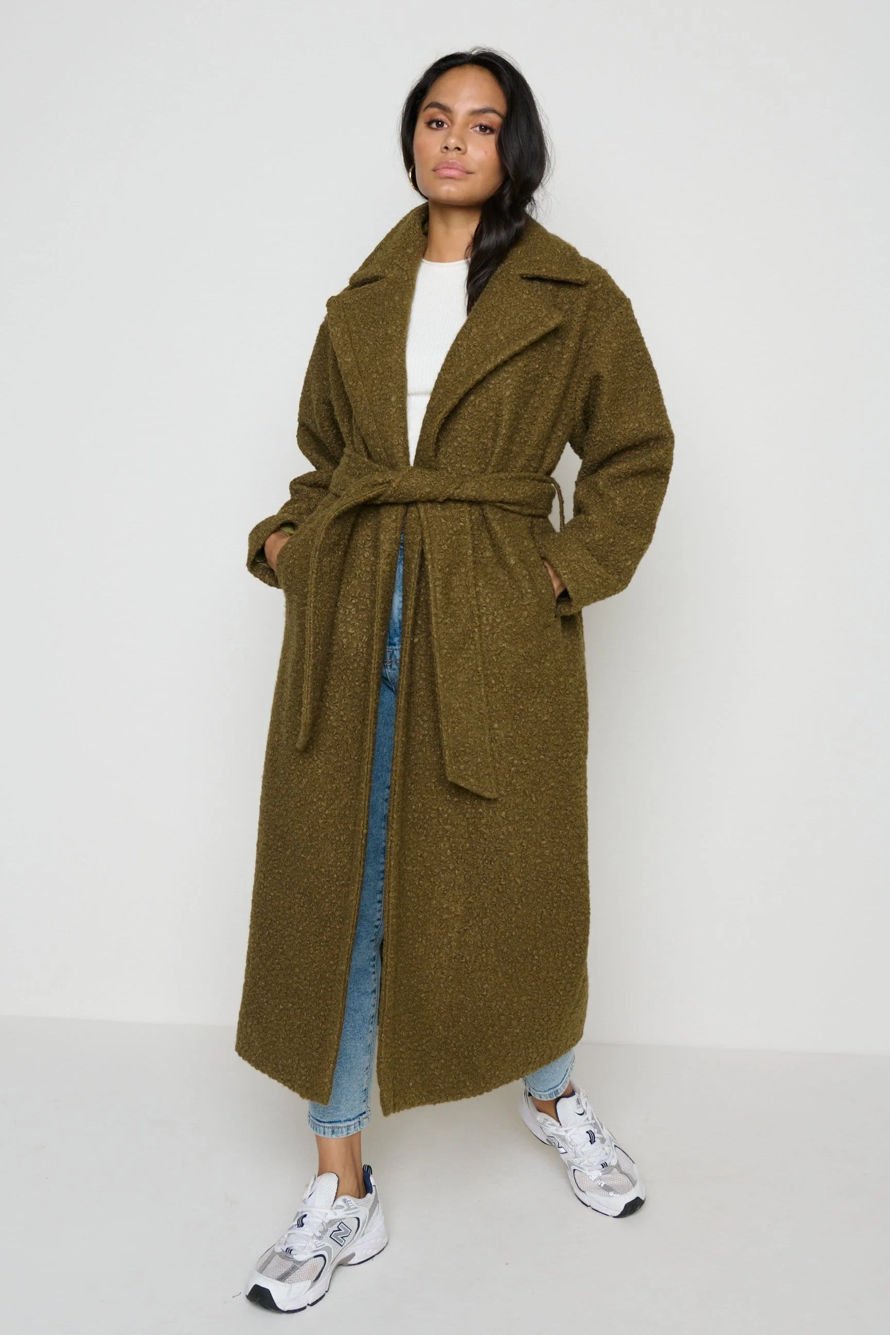Grayson Boucle Coat - Khaki - Image 6