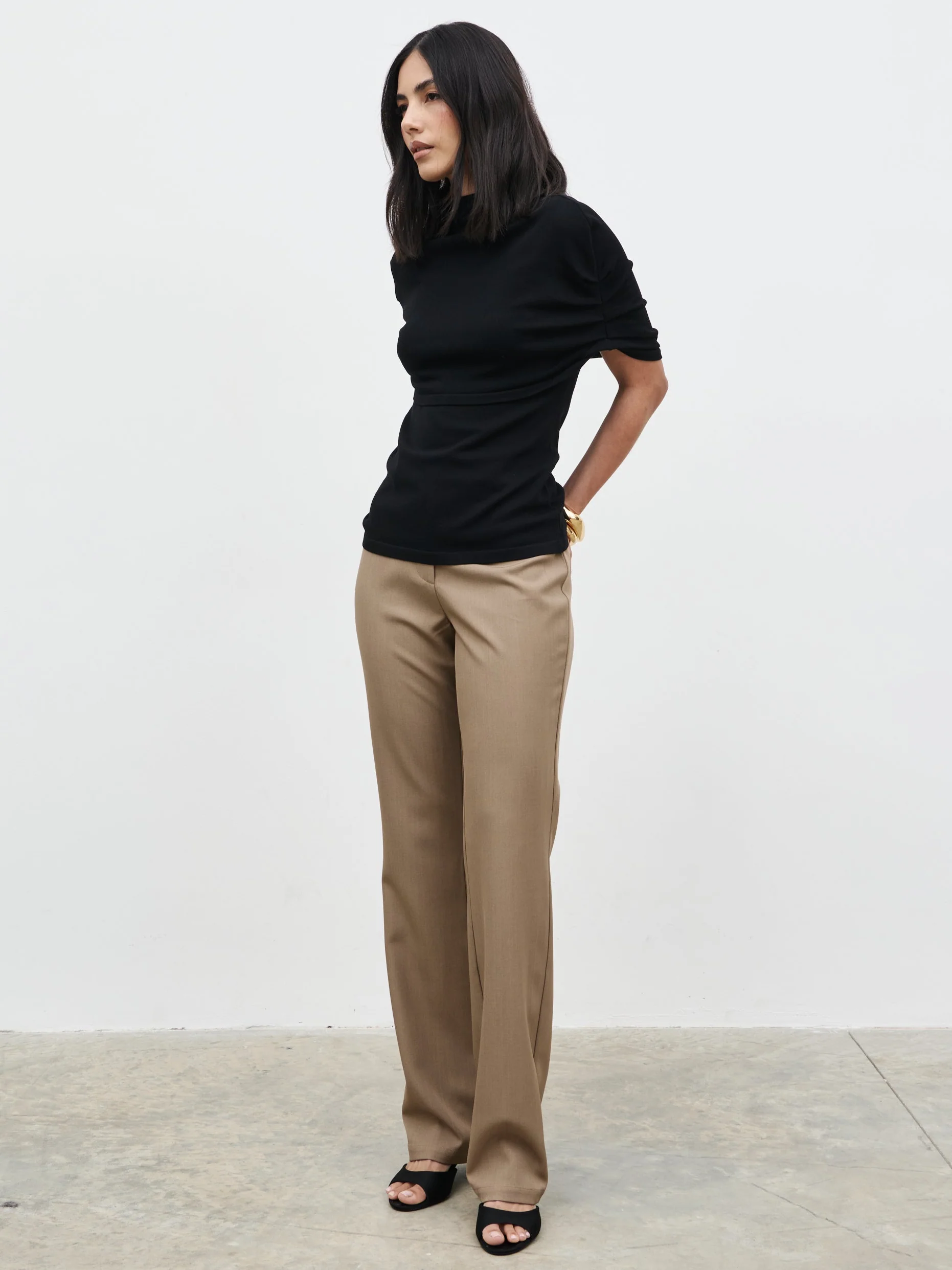 Hailee Slim Fit Trousers - Taupe - Image 2