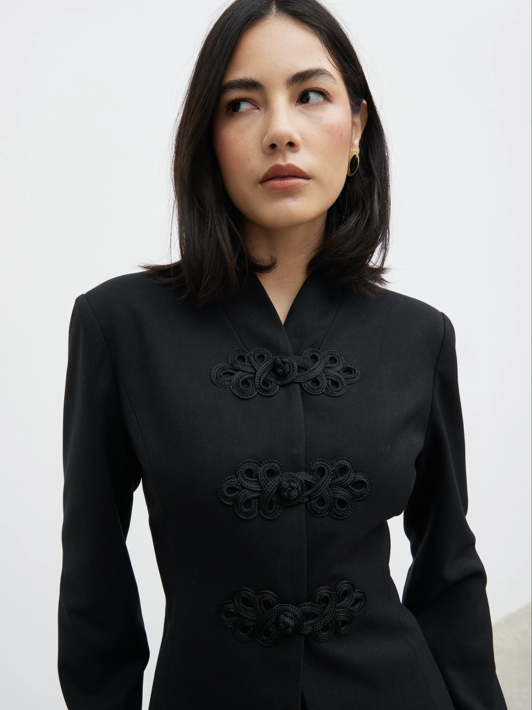 Hollyn Knot Detail Long Sleeve Jacket - Black