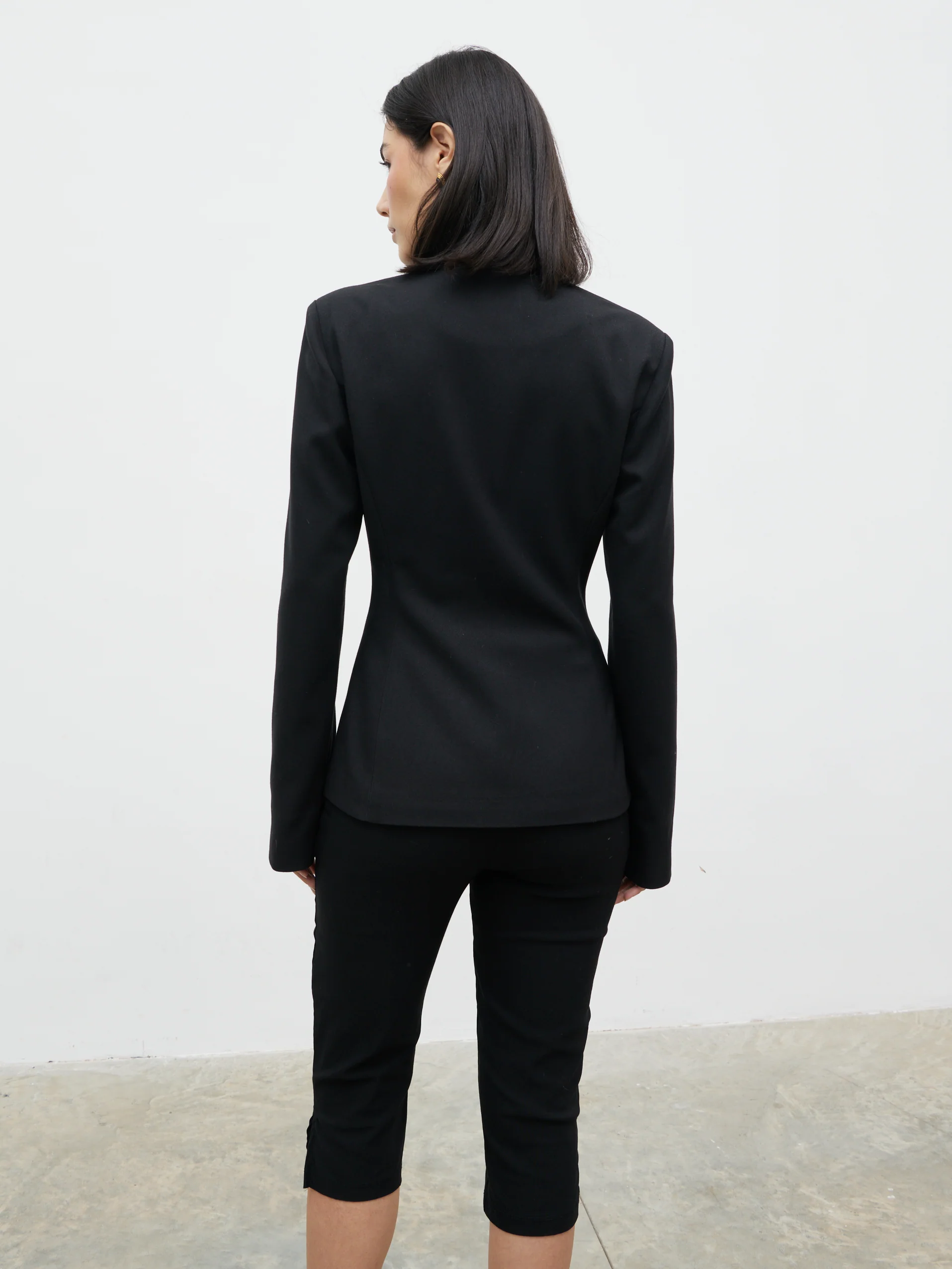 Hollyn Knot Detail Long Sleeve Jacket - Black - Image 8