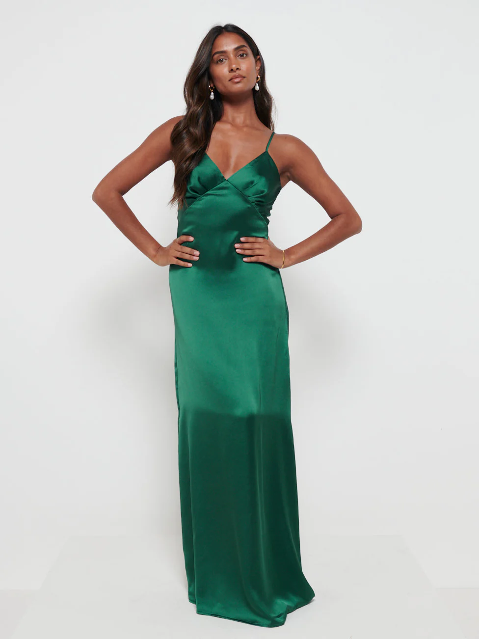 Ines Recycled Maxi Bridesmaids Dress - Matte Emerald