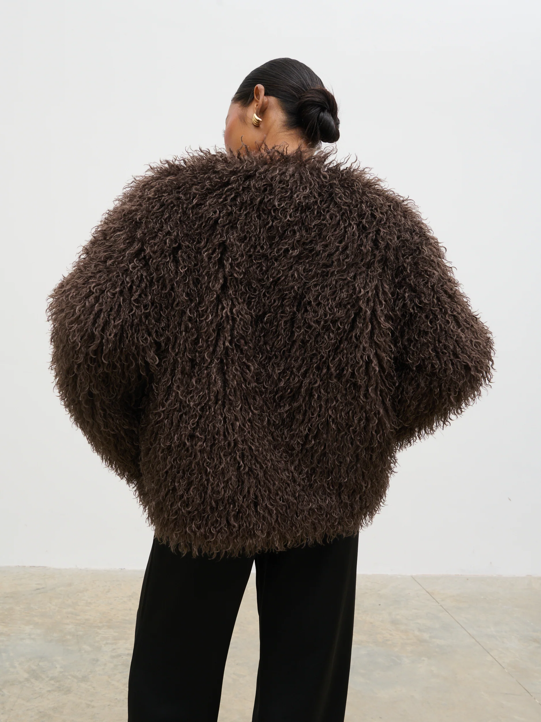 Irie Shaggy Short Faux Fur Coat - Brown - Image 6