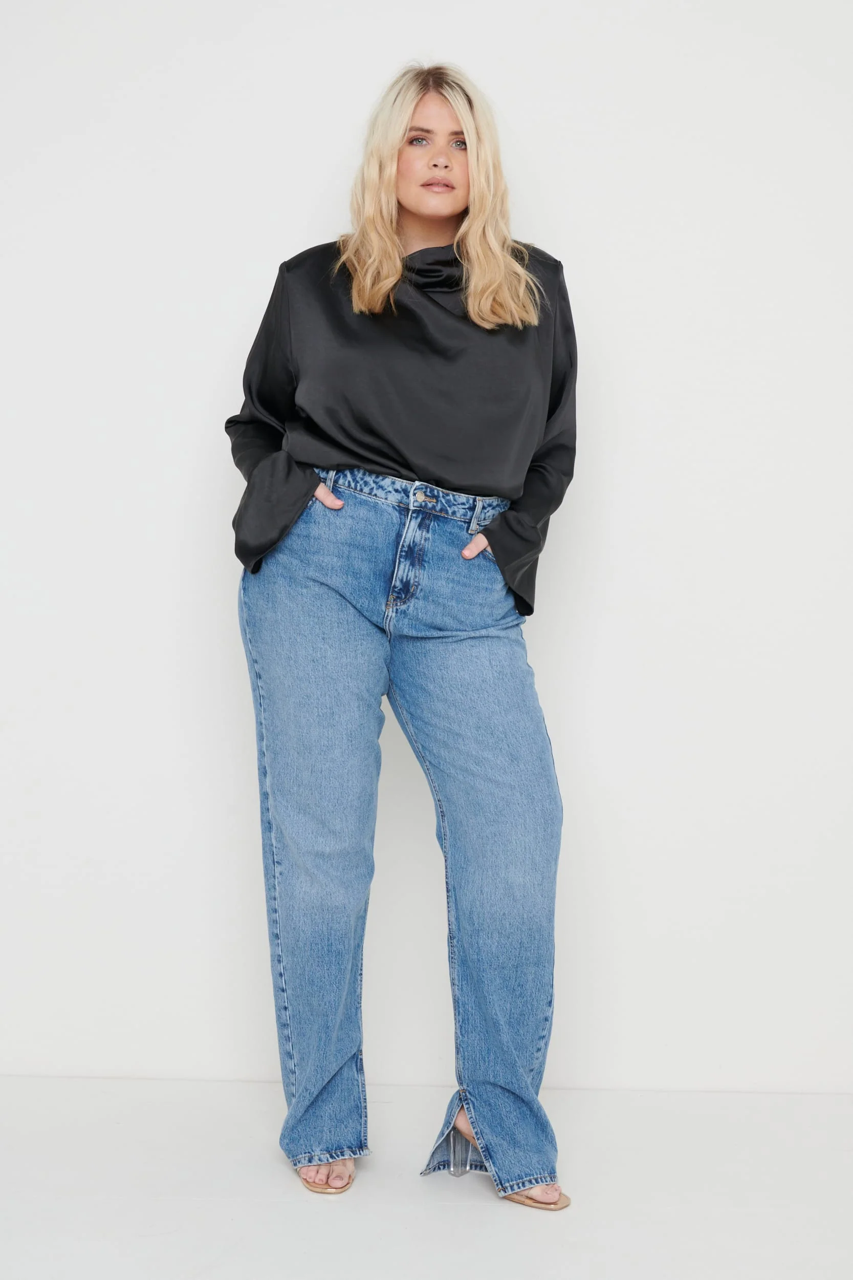 Jayda Cowl Neck Blouse- Black - Image 7