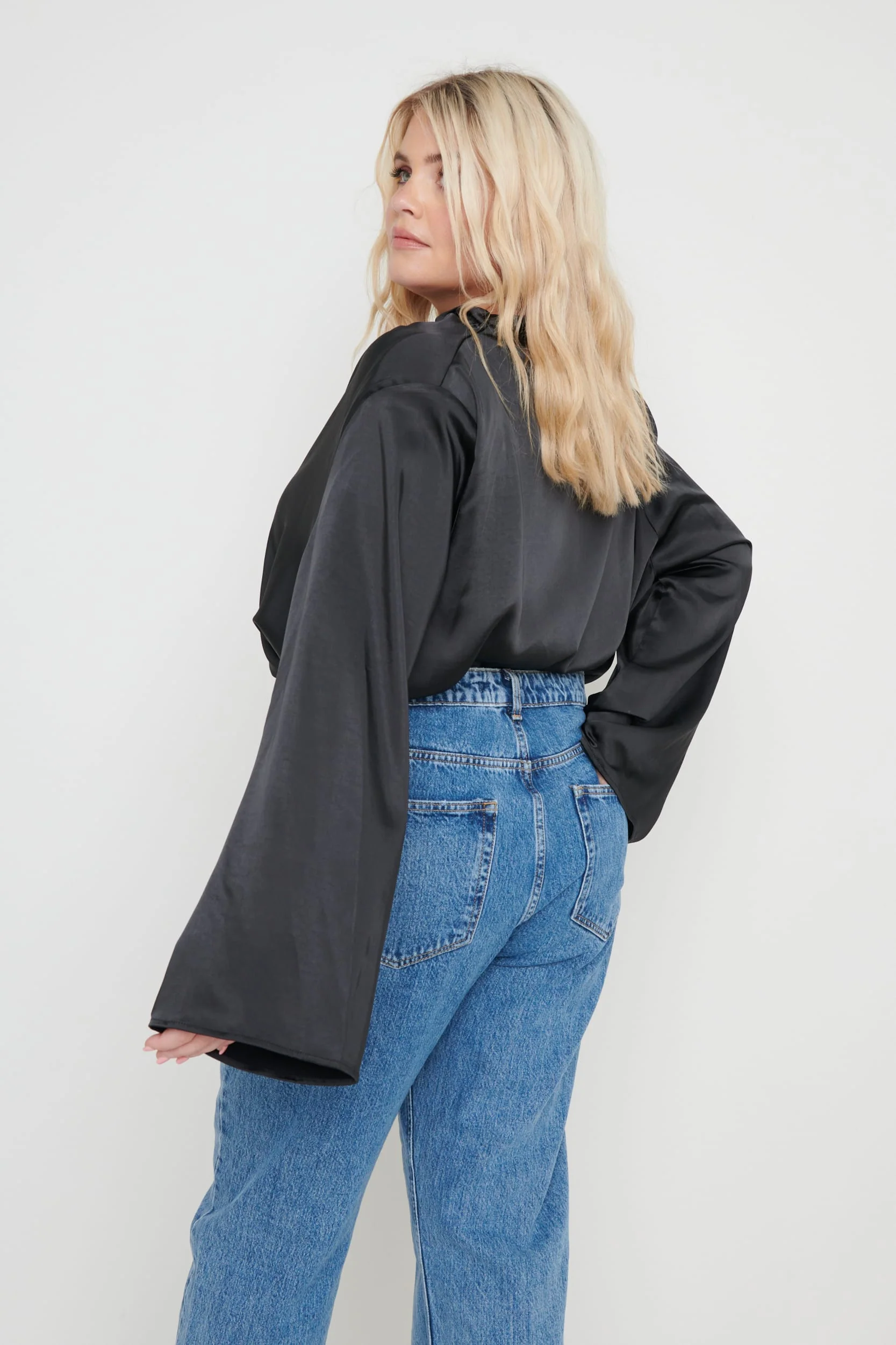 Jayda Cowl Neck Blouse- Black - Image 8