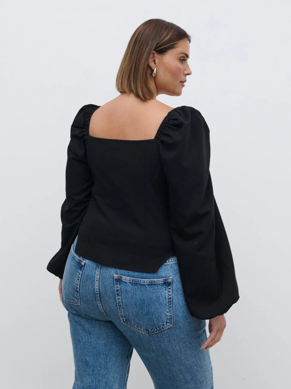 Jemima Exaggerated Bow Top Curve - Black - Image 3