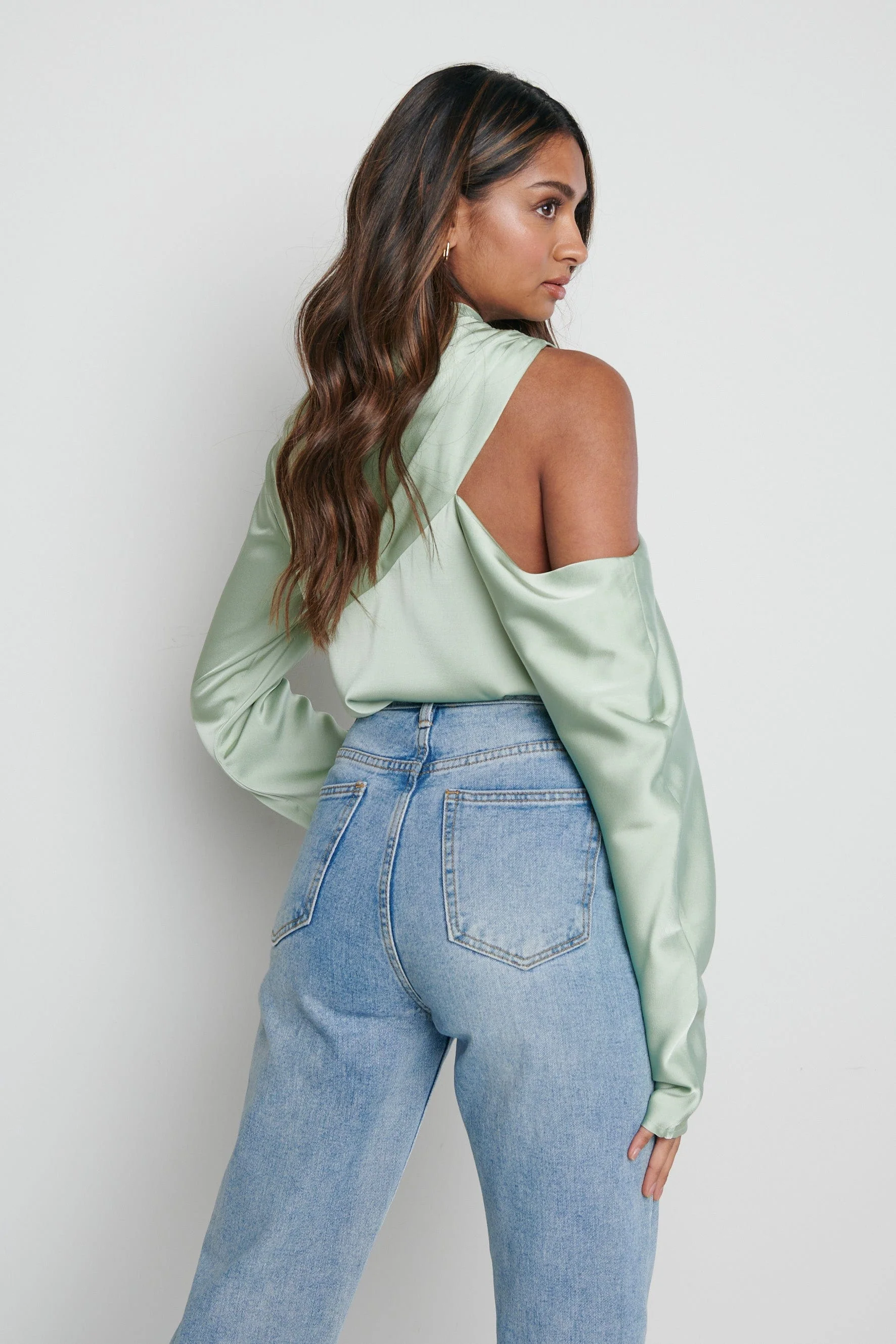 Jett Asymmetric Blouse - Mint - Image 5
