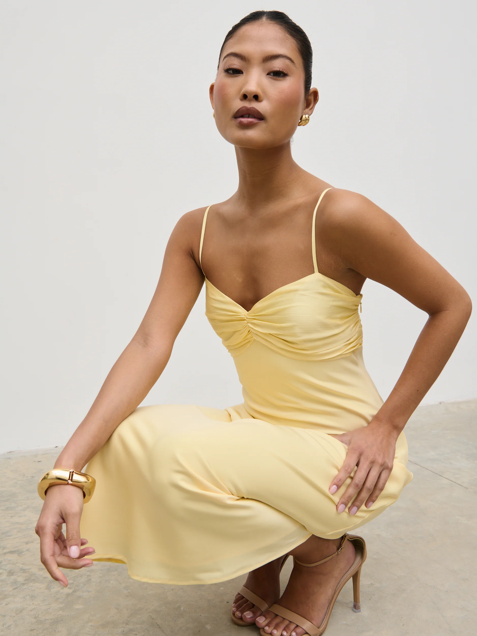 Joely Contrast Midaxi Dress - Lemon - Image 5