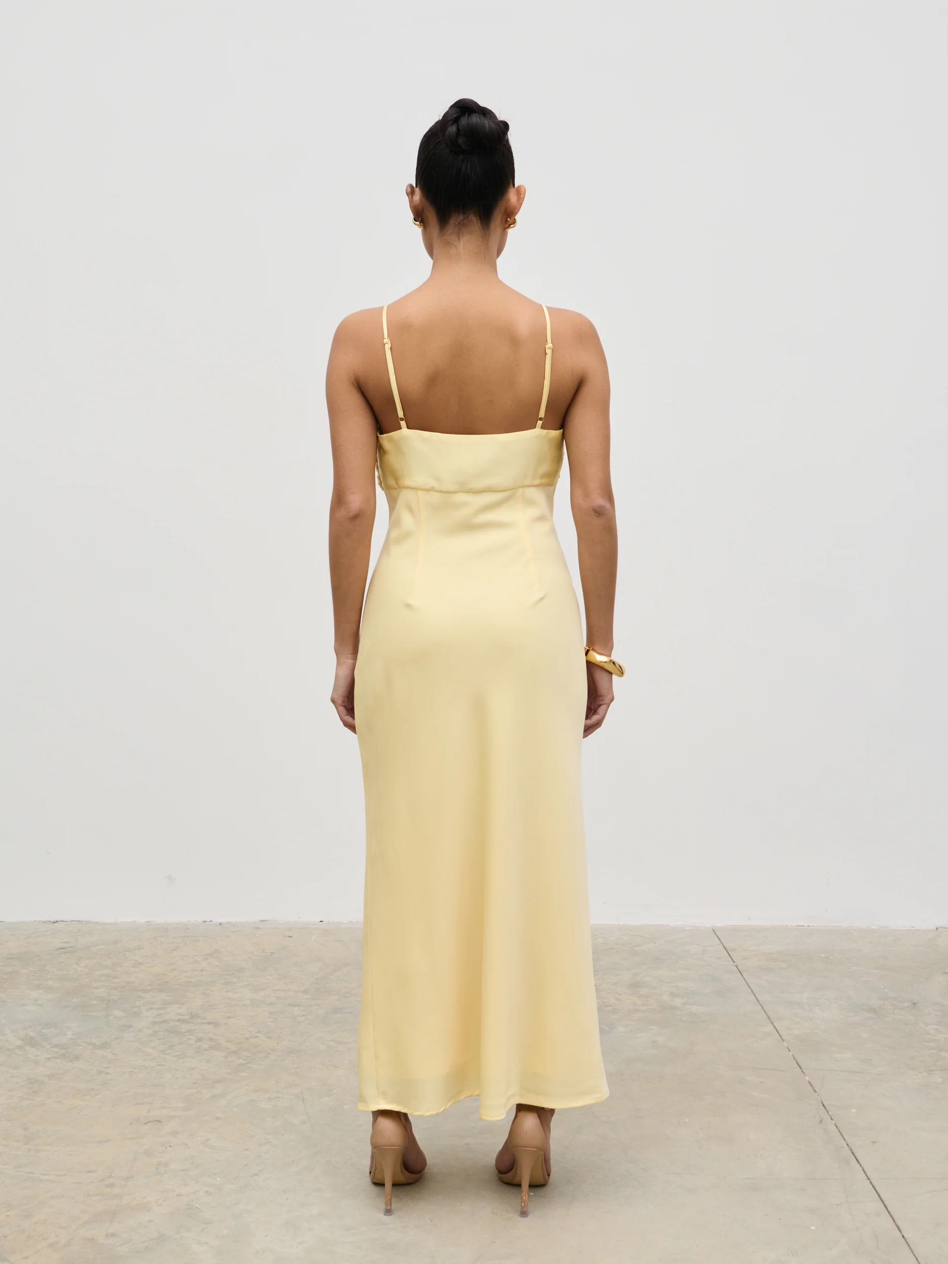 Joely Contrast Midaxi Dress - Lemon - Image 6
