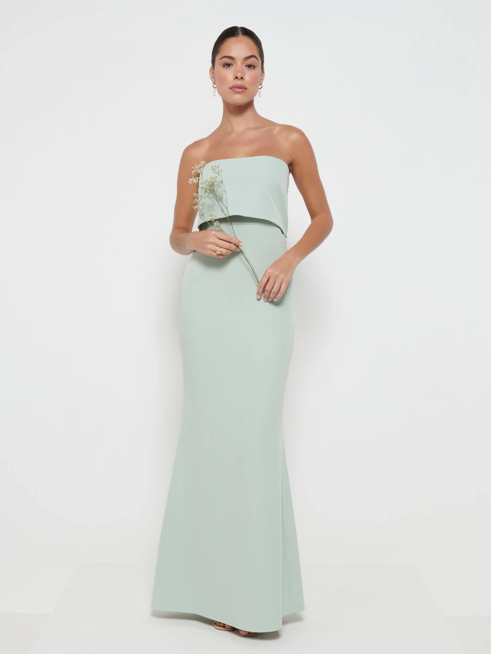 Julia Crepe Maxi Bridesmaid Dress - Sage