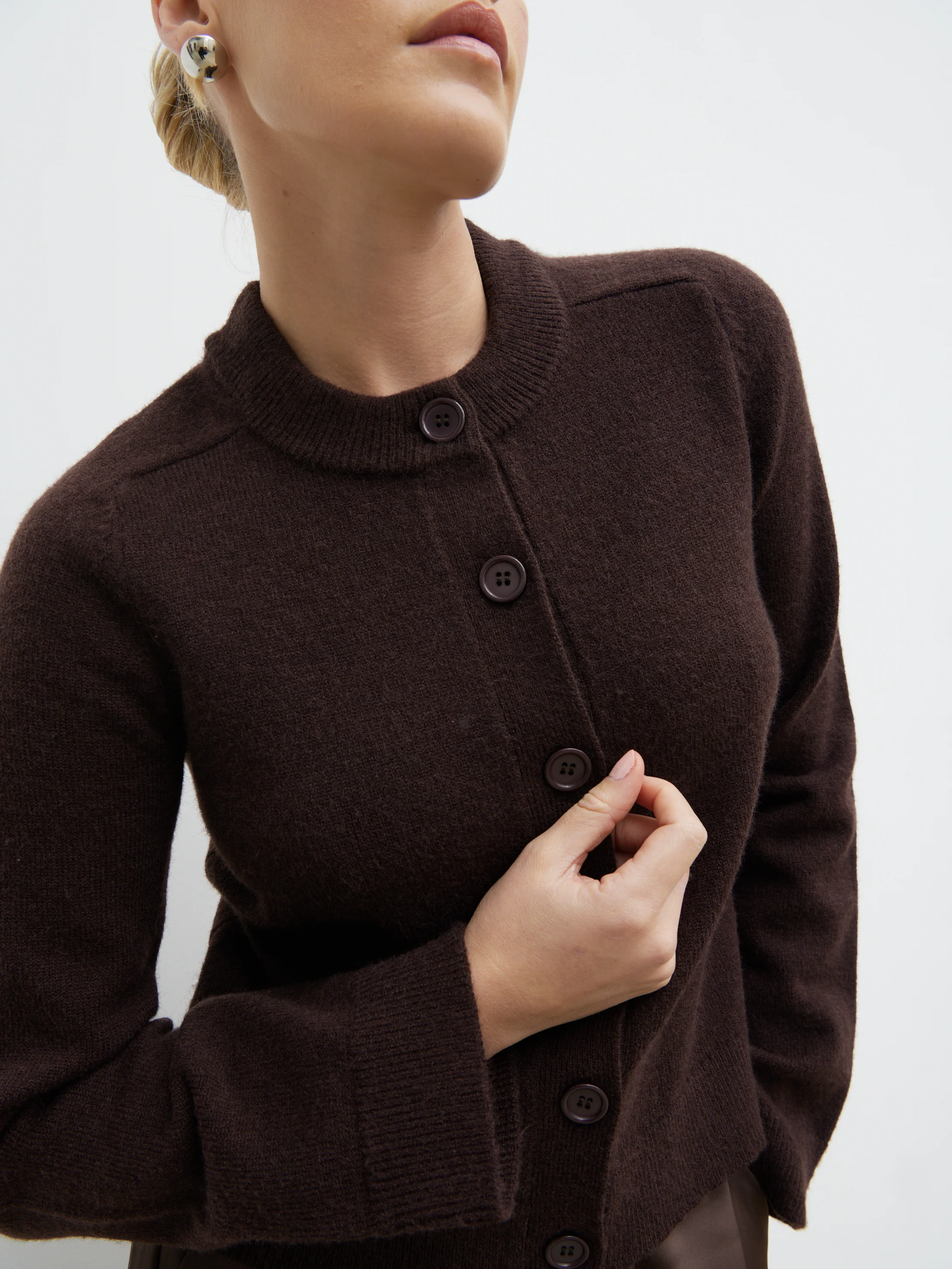 Katarina Knit Cardigan - Chocolate - Image 3