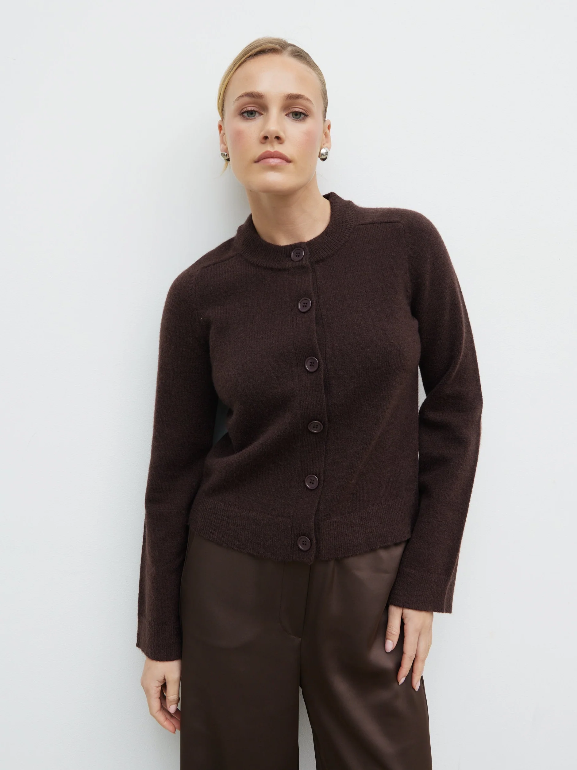 Katarina Knit Cardigan - Chocolate - Image 4