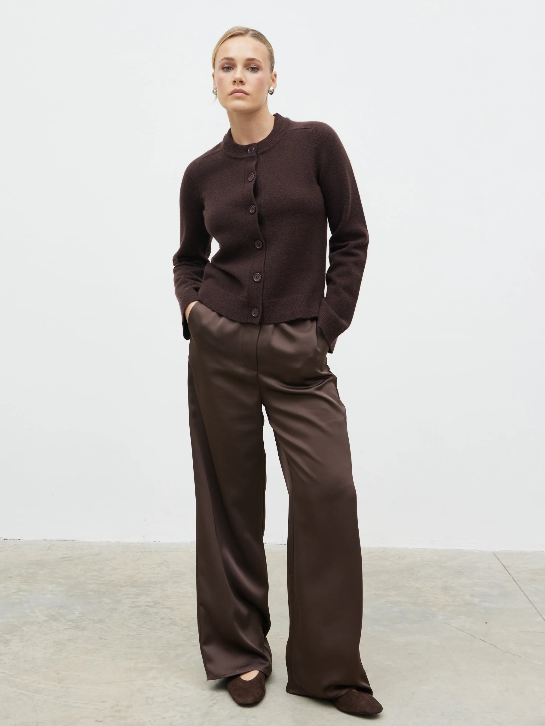 Katarina Knit Cardigan - Chocolate - Image 5