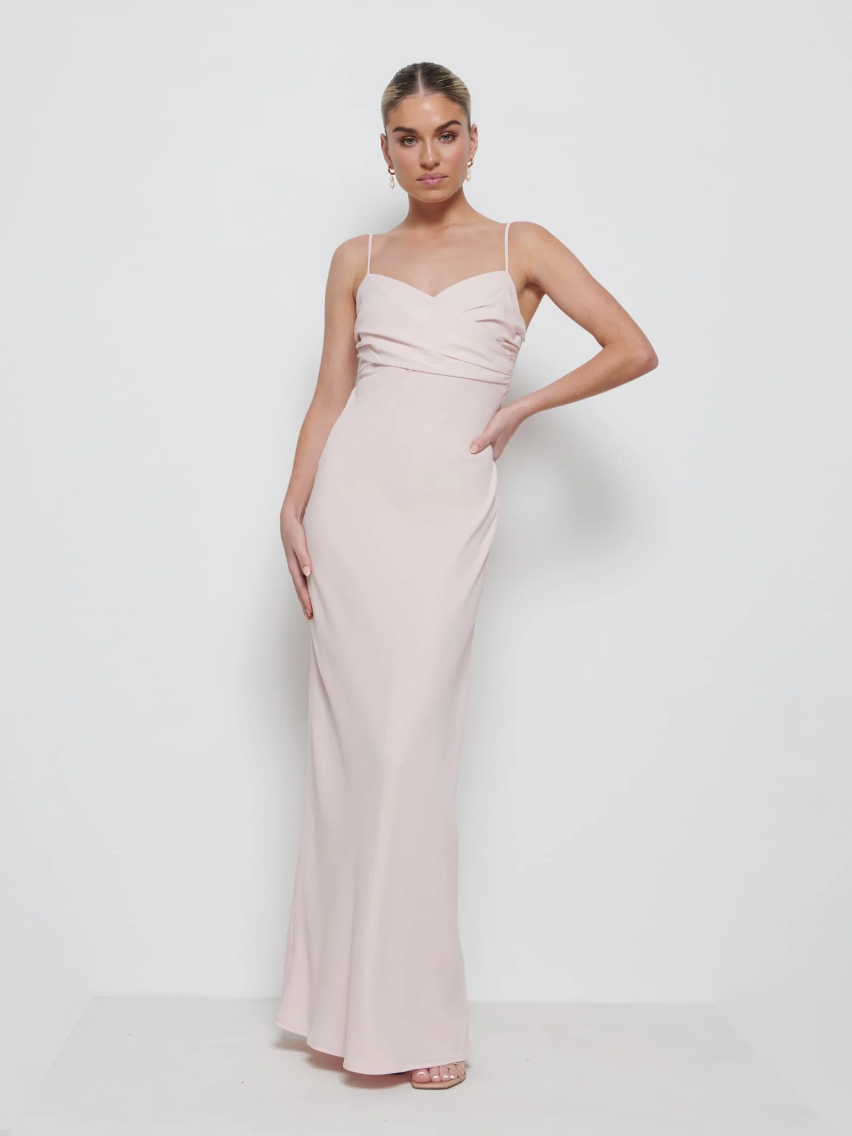 Kehlani Twist Cami Bridesmaid Dress - Blush - Image 4