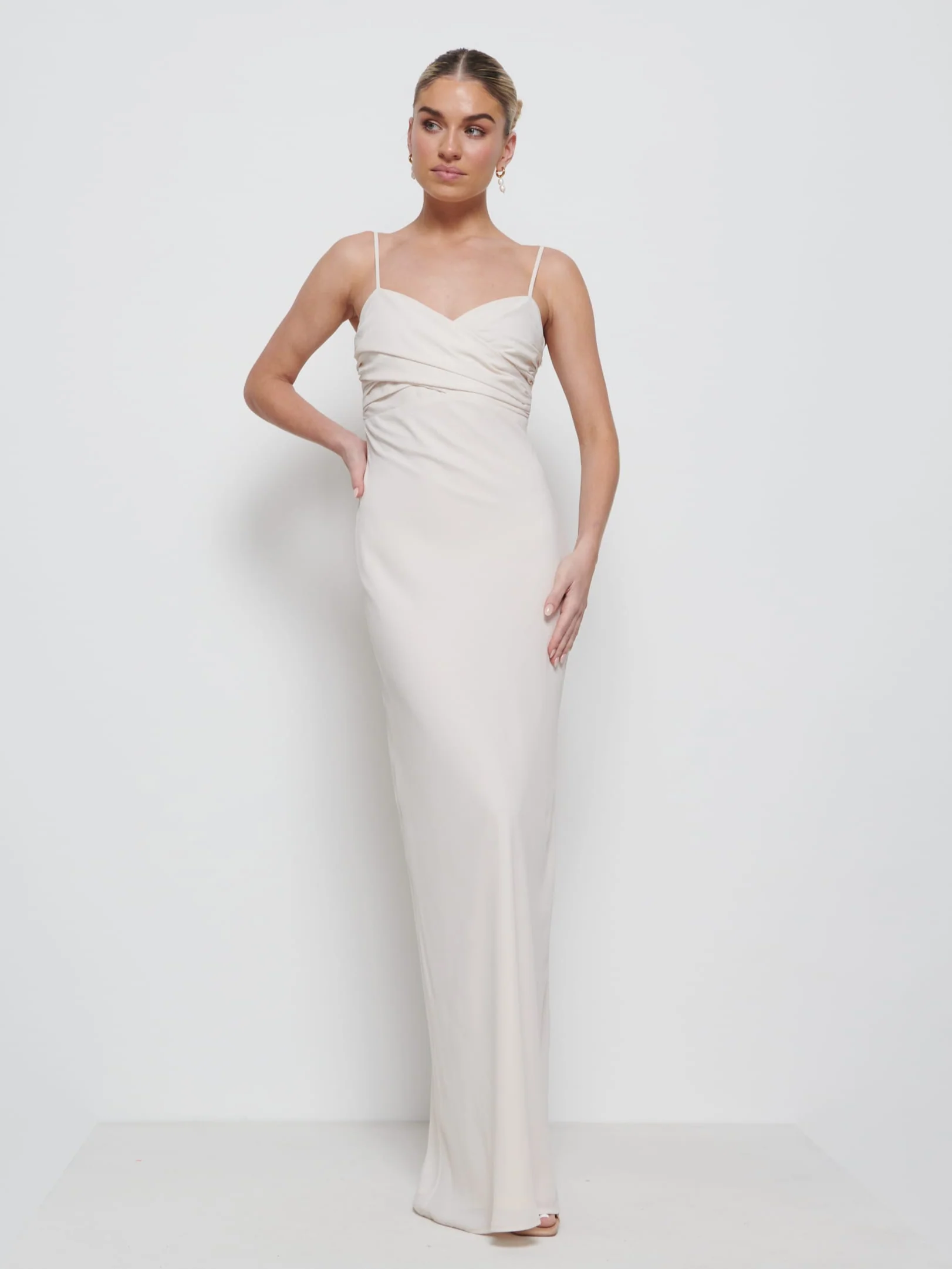Kehlani Twist Cami Bridesmaid Dress - Champagne - Image 3