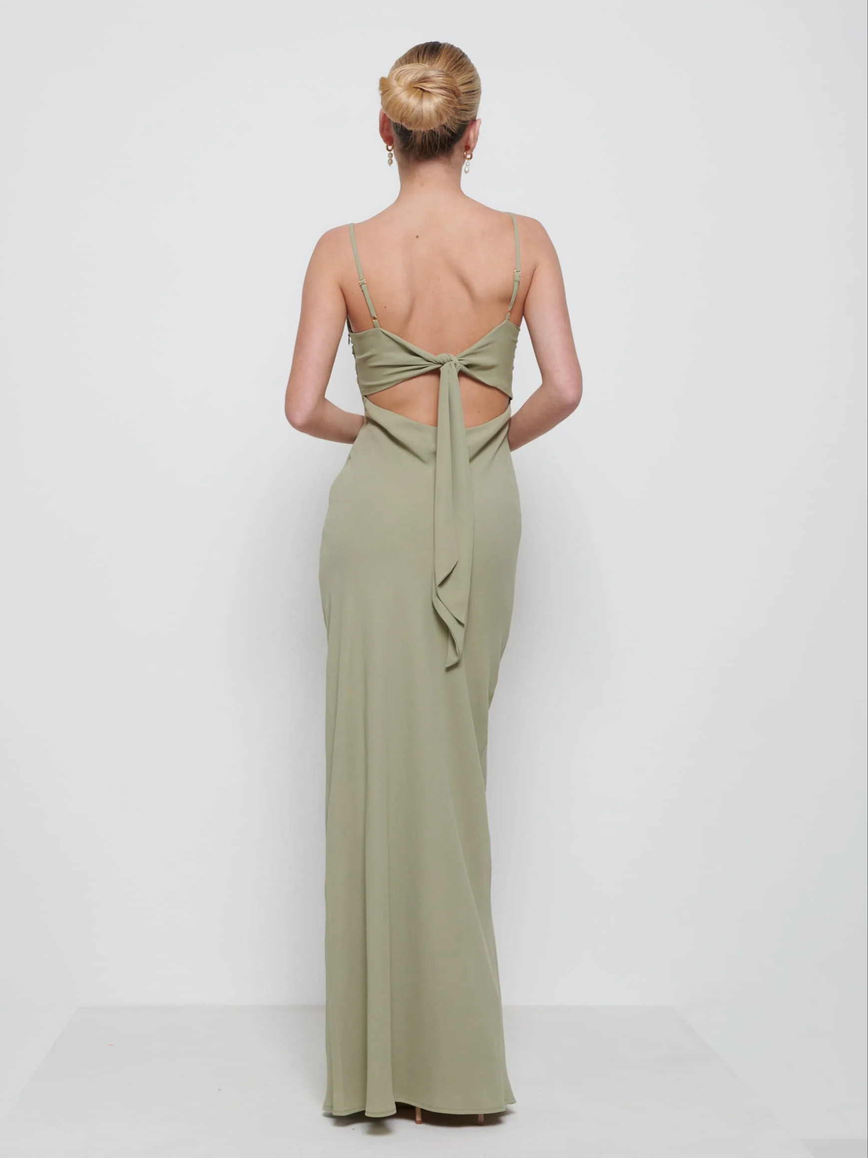 Kehlani Twist Cami Bridesmaid Dress - Olive - Image 3