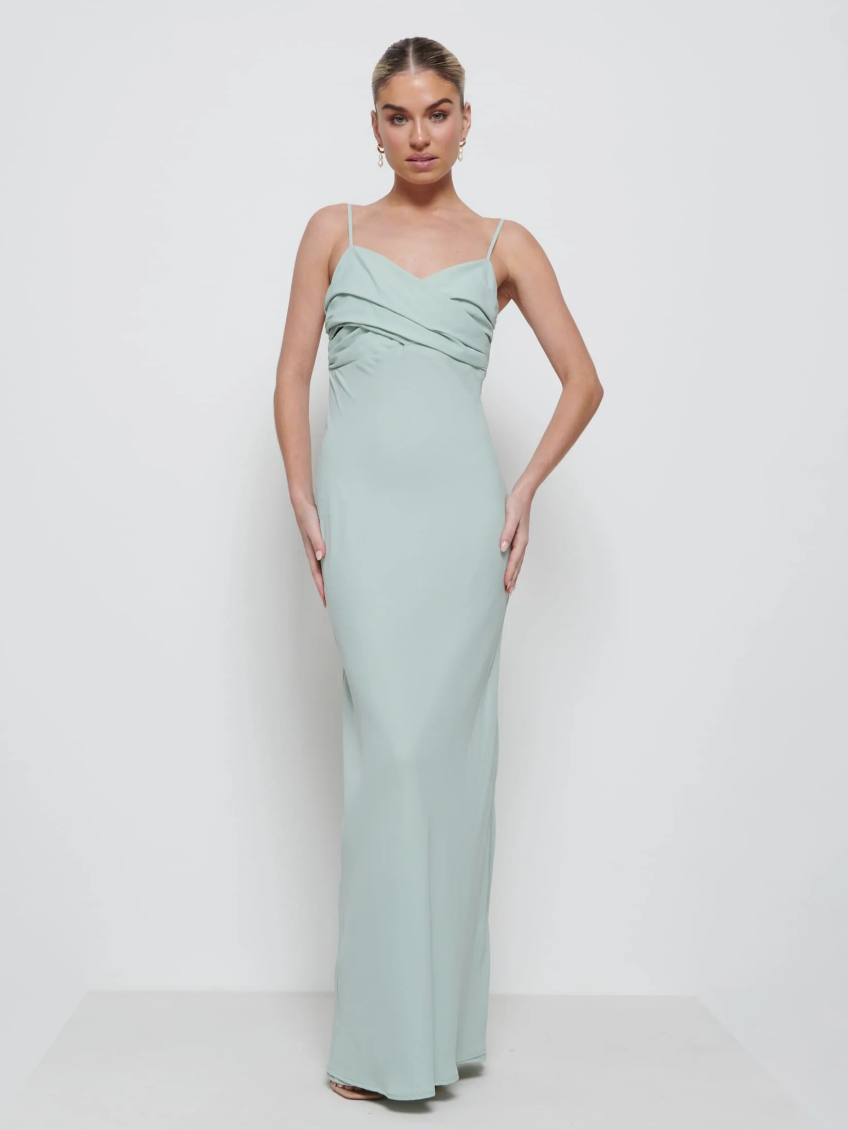 Kehlani Twist Cami Bridesmaid Dress - Sage