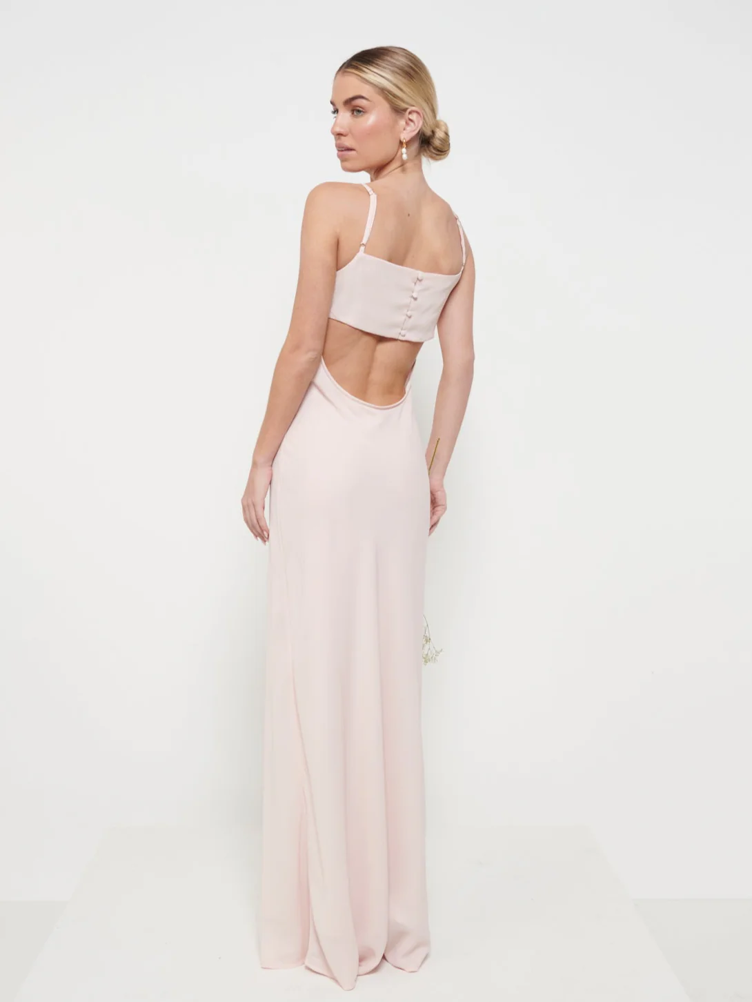 Keisha Chiffon Maxi Bridesmaid Dress - Blush - Image 4