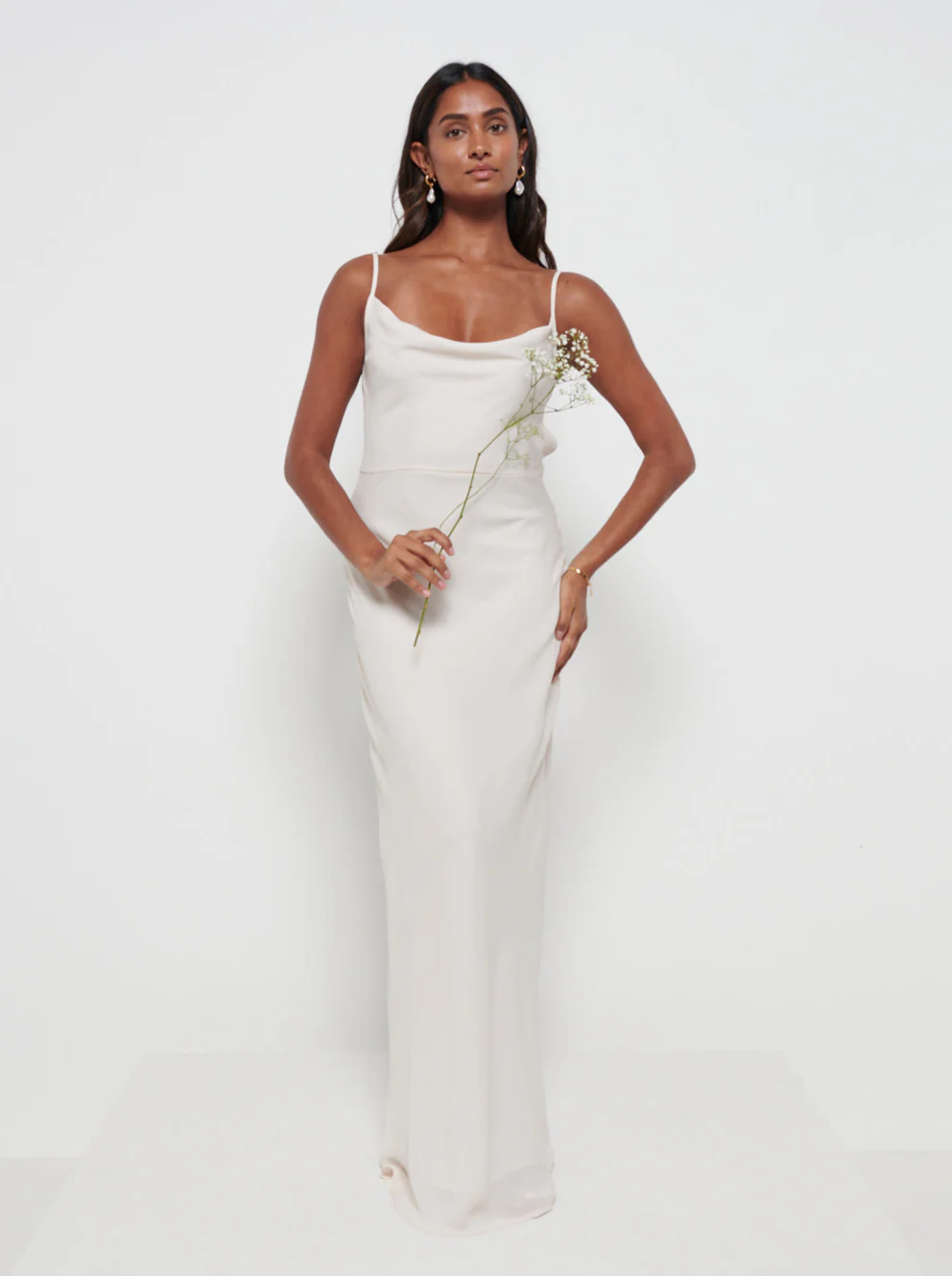 Keisha Chiffon Maxi Bridesmaid Dress - Champagne