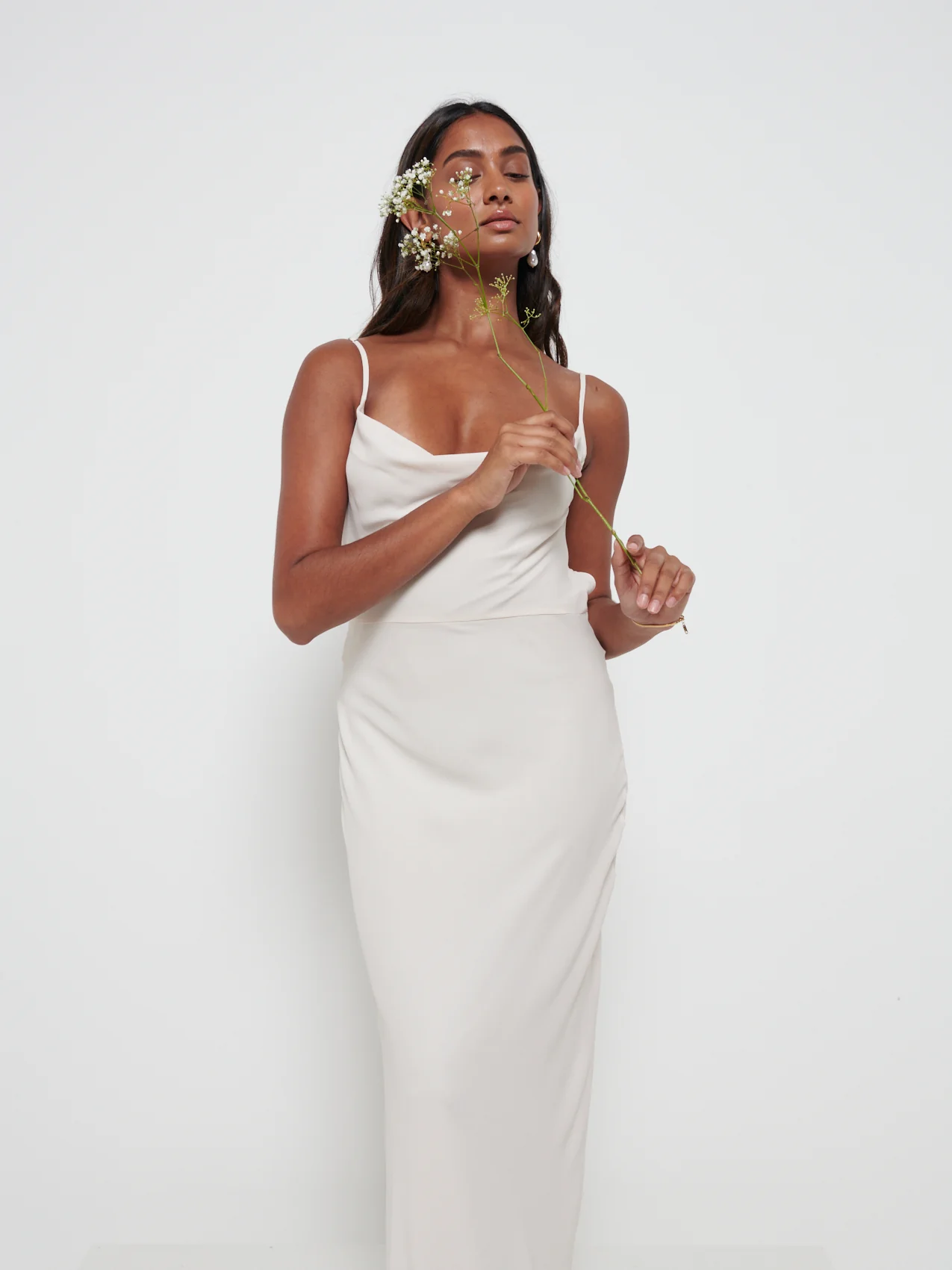 Keisha Chiffon Maxi Bridesmaid Dress - Champagne - Image 2