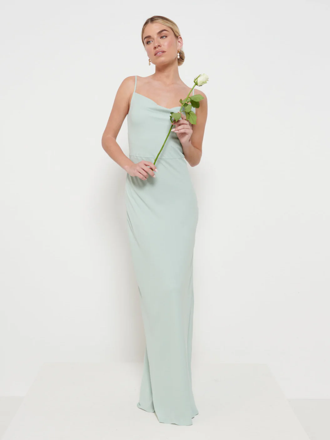 Keisha Chiffon Maxi Bridesmaid Dress - Sage