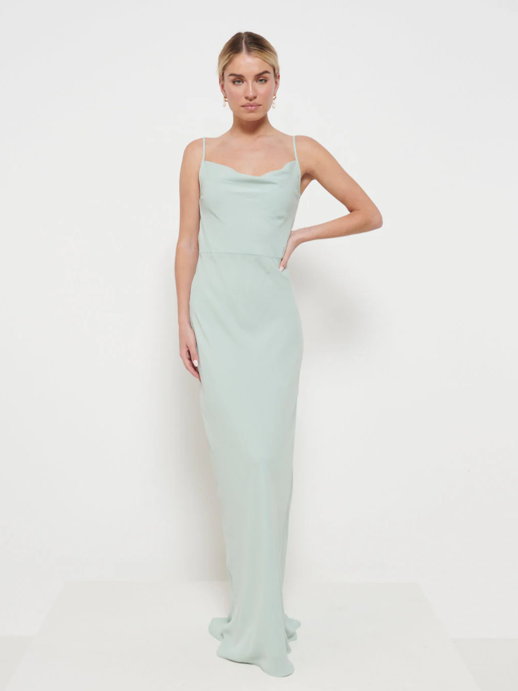 Keisha Chiffon Maxi Bridesmaid Dress - Sage - Image 4