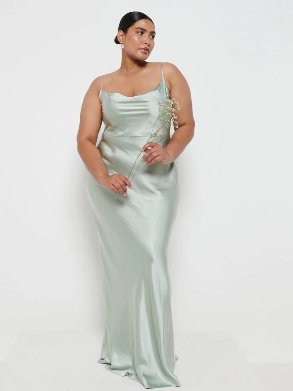 Keisha Maxi Bridesmaid Dress Curve - Matte Sage