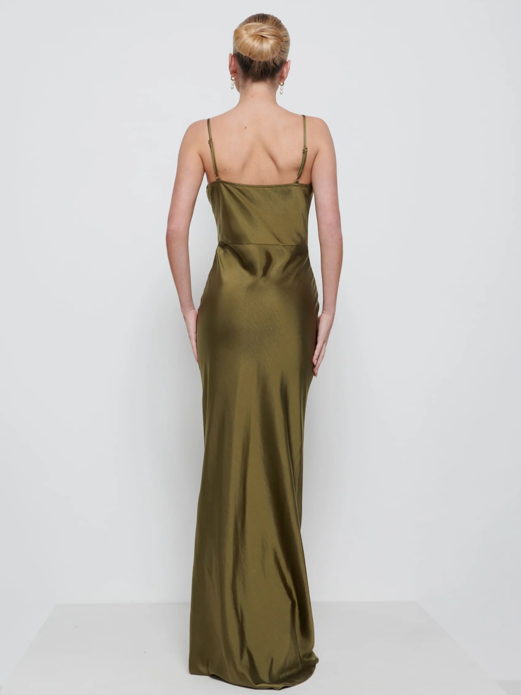 Keisha Maxi Bridesmaid Dress - Matte Military Olive - Image 3