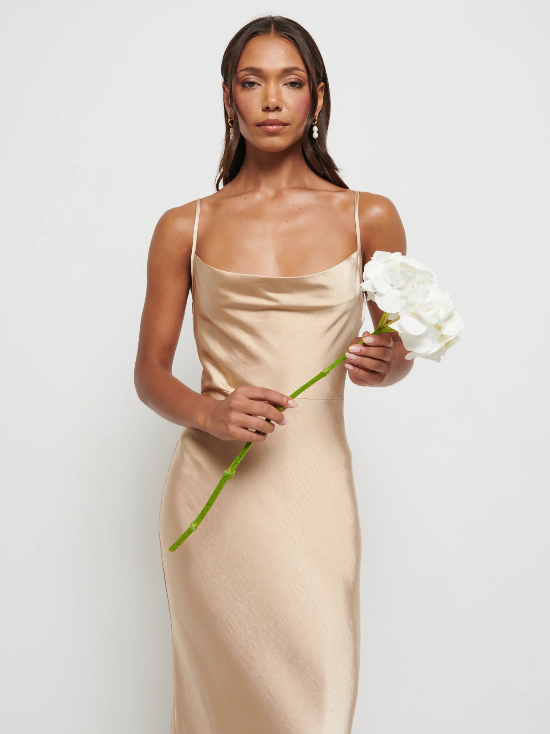Keisha Maxi Bridesmaid Dress - Matte Bronze - Image 3