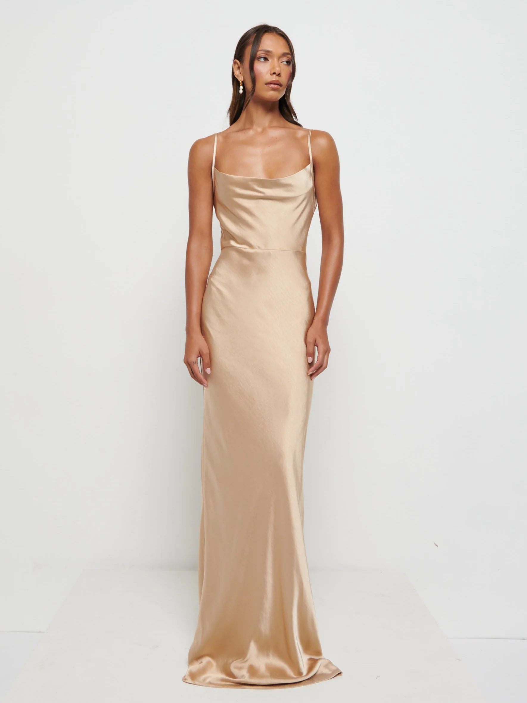 Keisha Maxi Bridesmaid Dress - Matte Bronze - Image 4