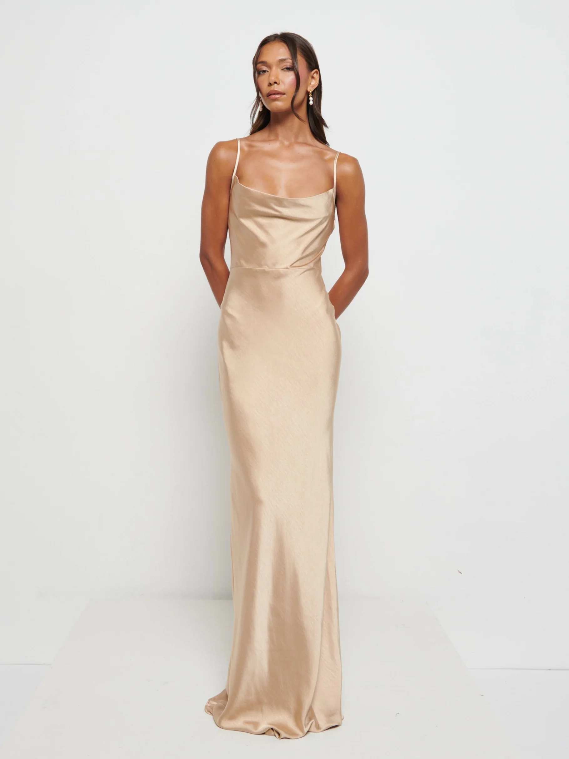 Keisha Maxi Bridesmaid Dress - Matte Bronze - Image 6