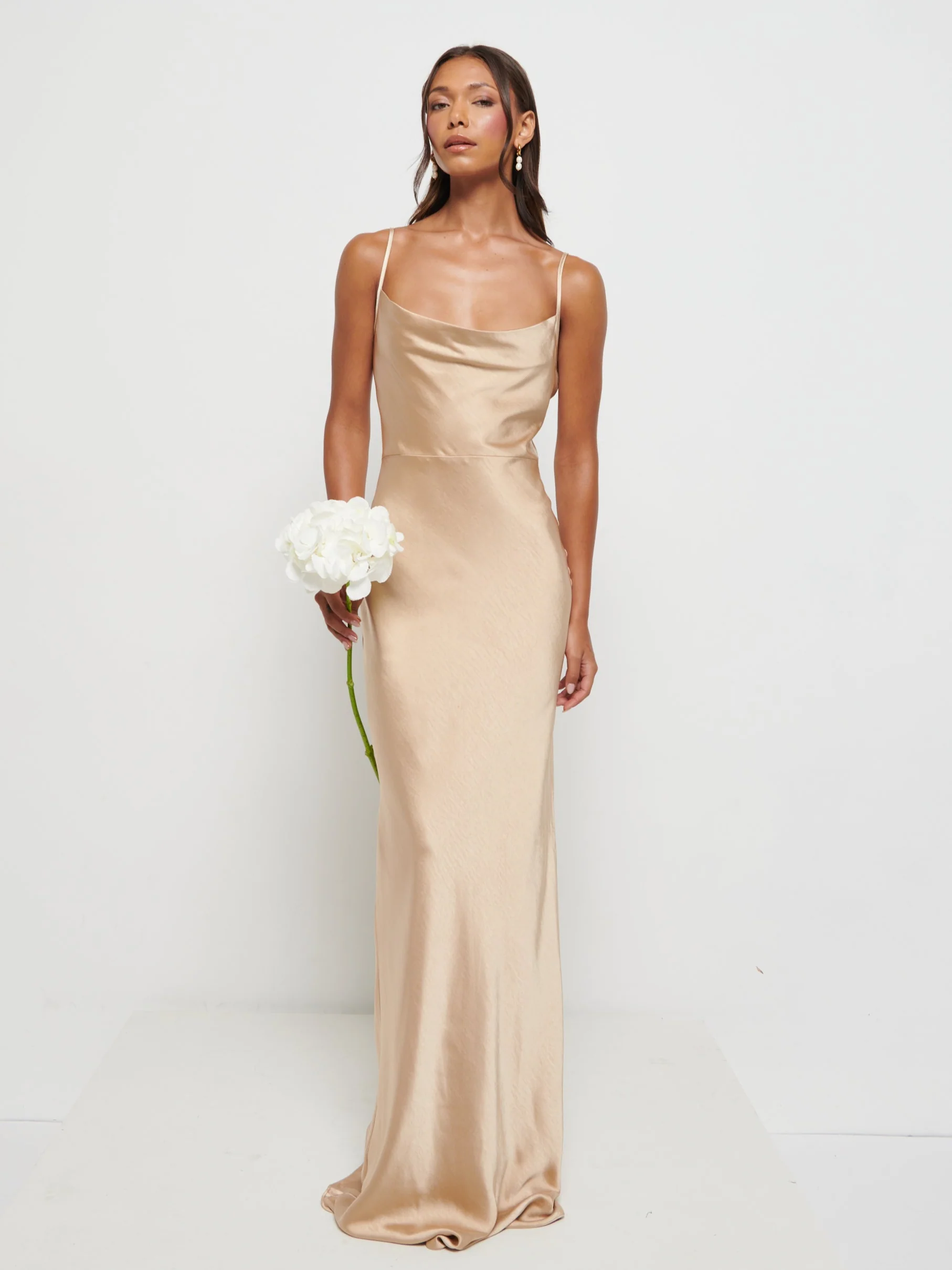 Keisha Maxi Bridesmaid Dress - Matte Bronze - Image 7