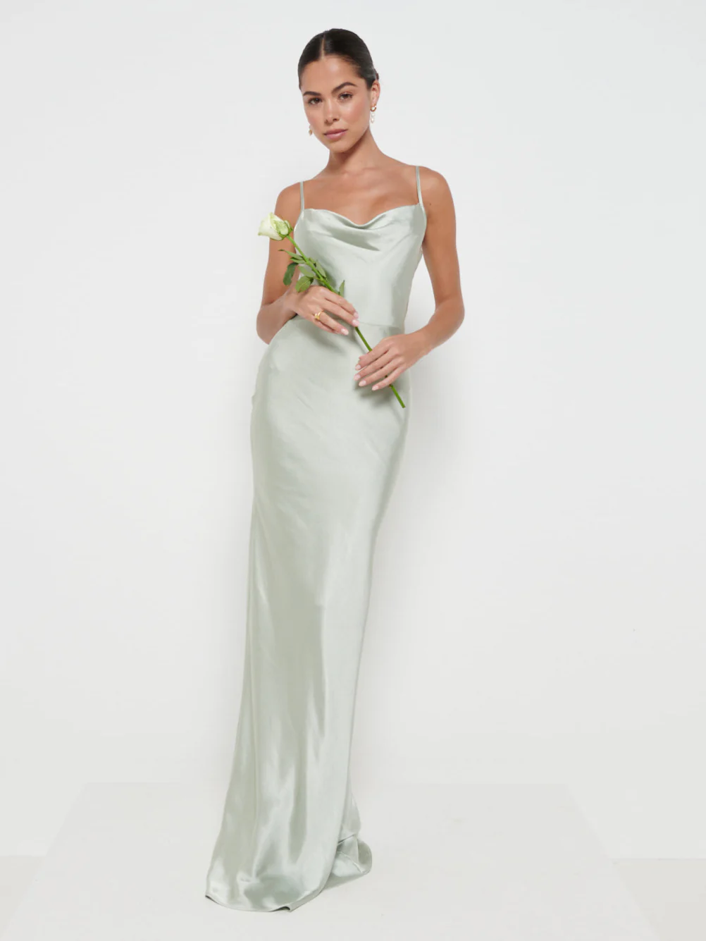 Keisha Maxi Bridesmaid Dress - Matte Sage - Image 3