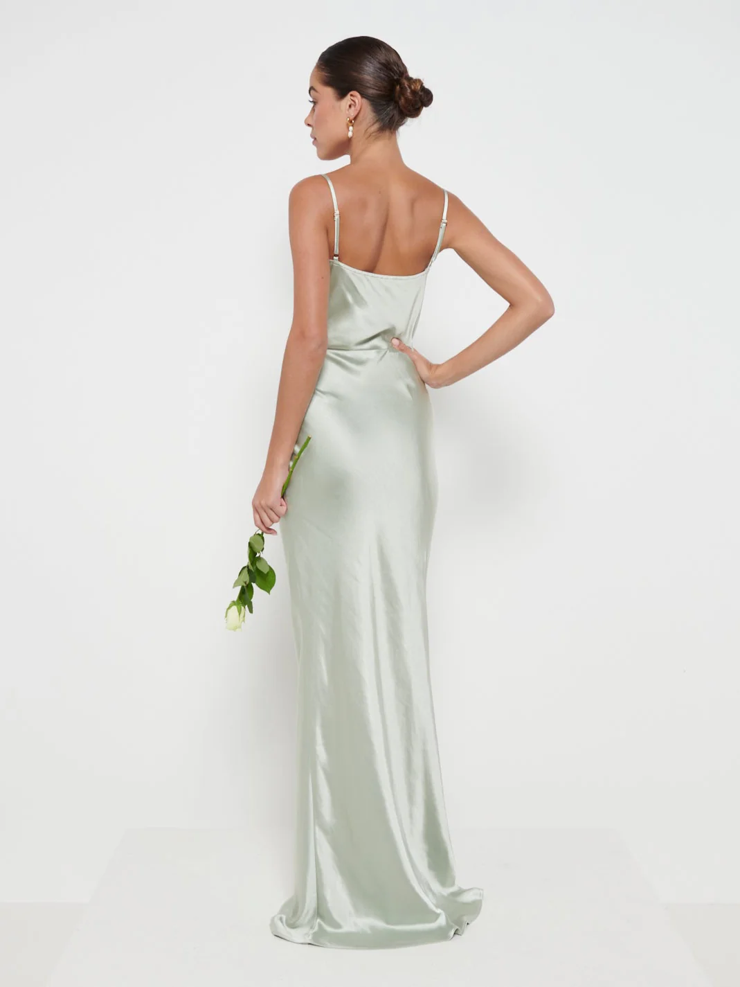 Keisha Maxi Bridesmaid Dress - Matte Sage - Image 5