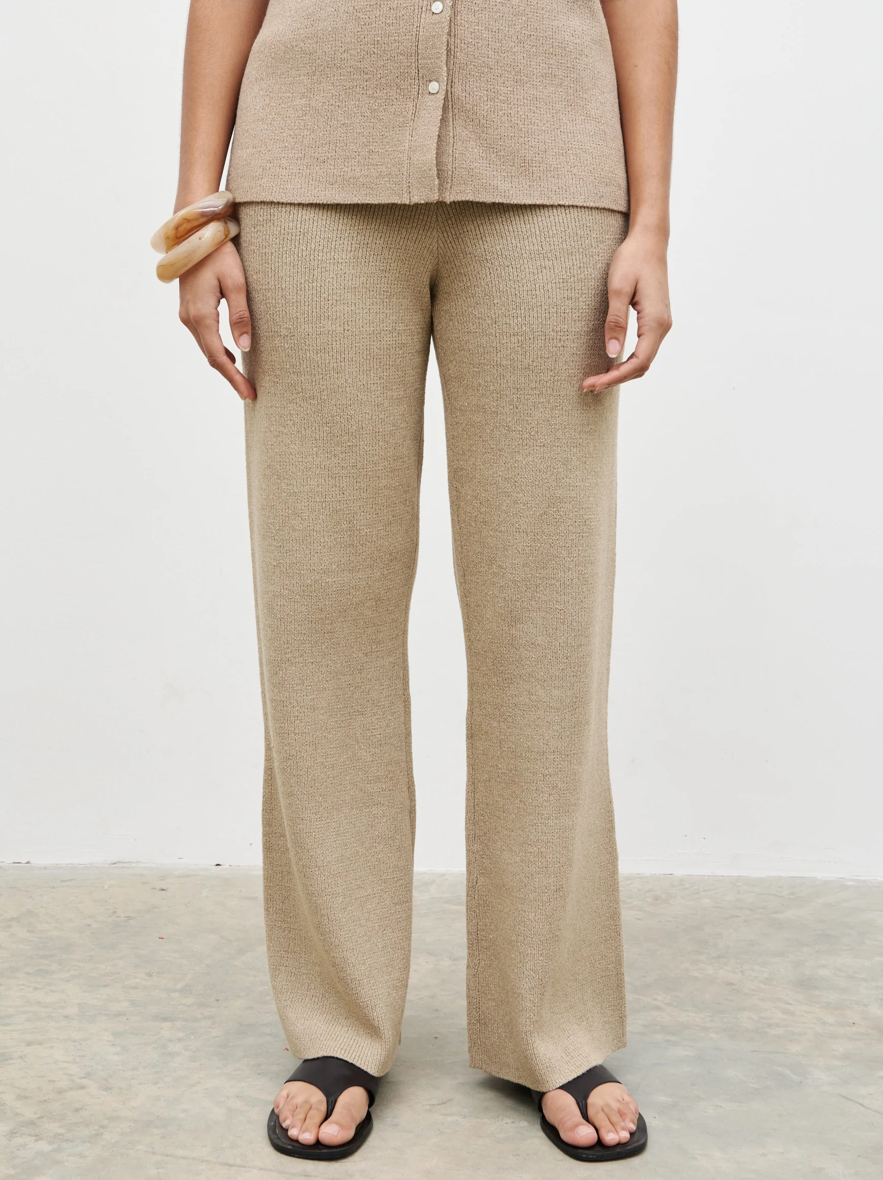 Kourtney Knit Trousers - Taupe - Image 5