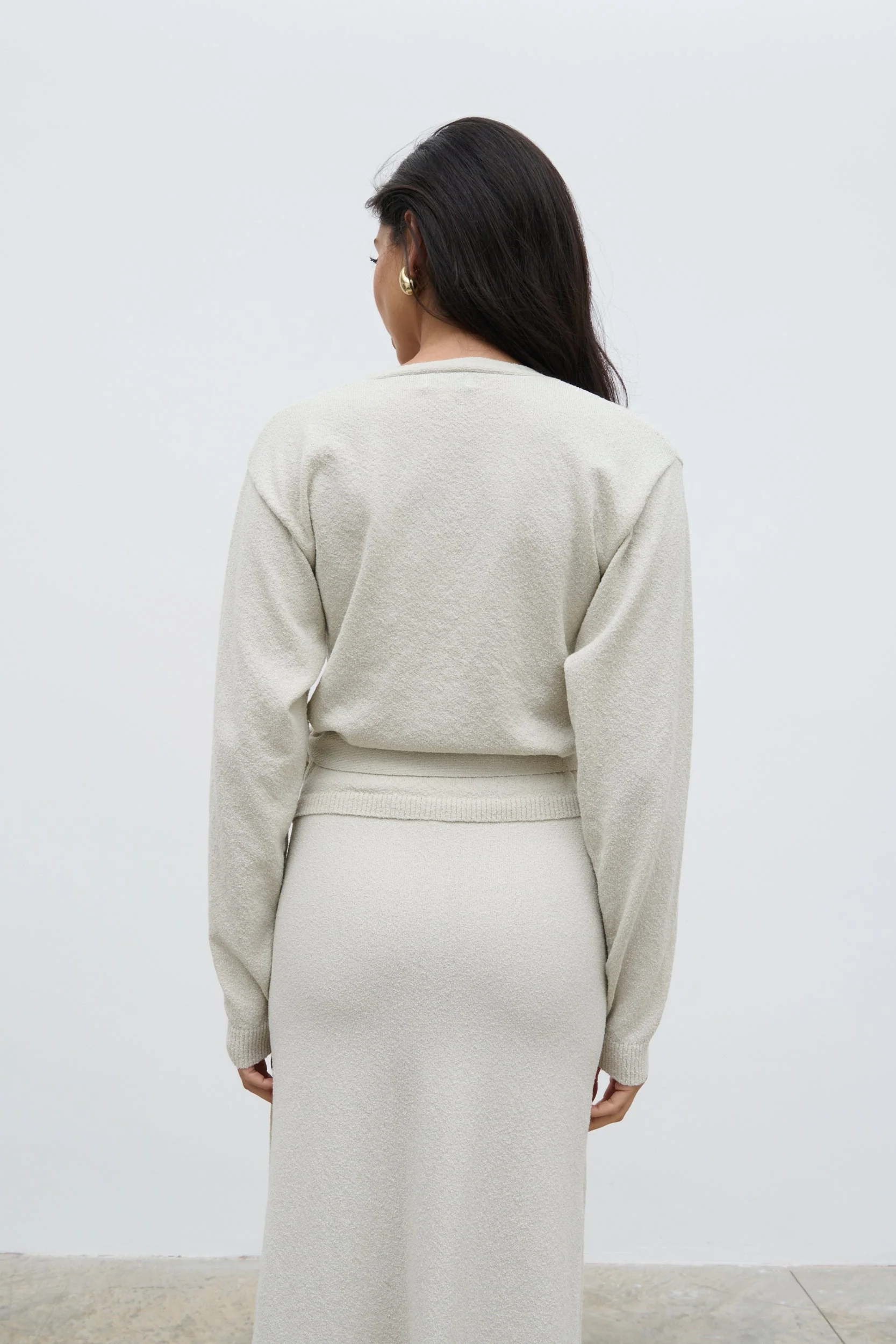 Laney Boucle Knit Midaxi Skirt - Pale Stone - Image 6