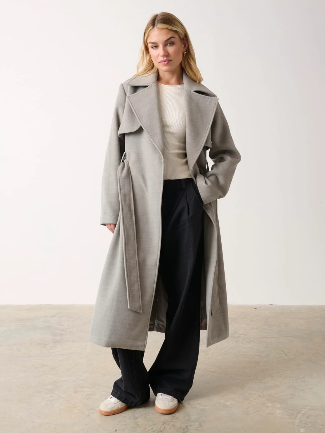Logan Felted Trench - Grey - Image 3