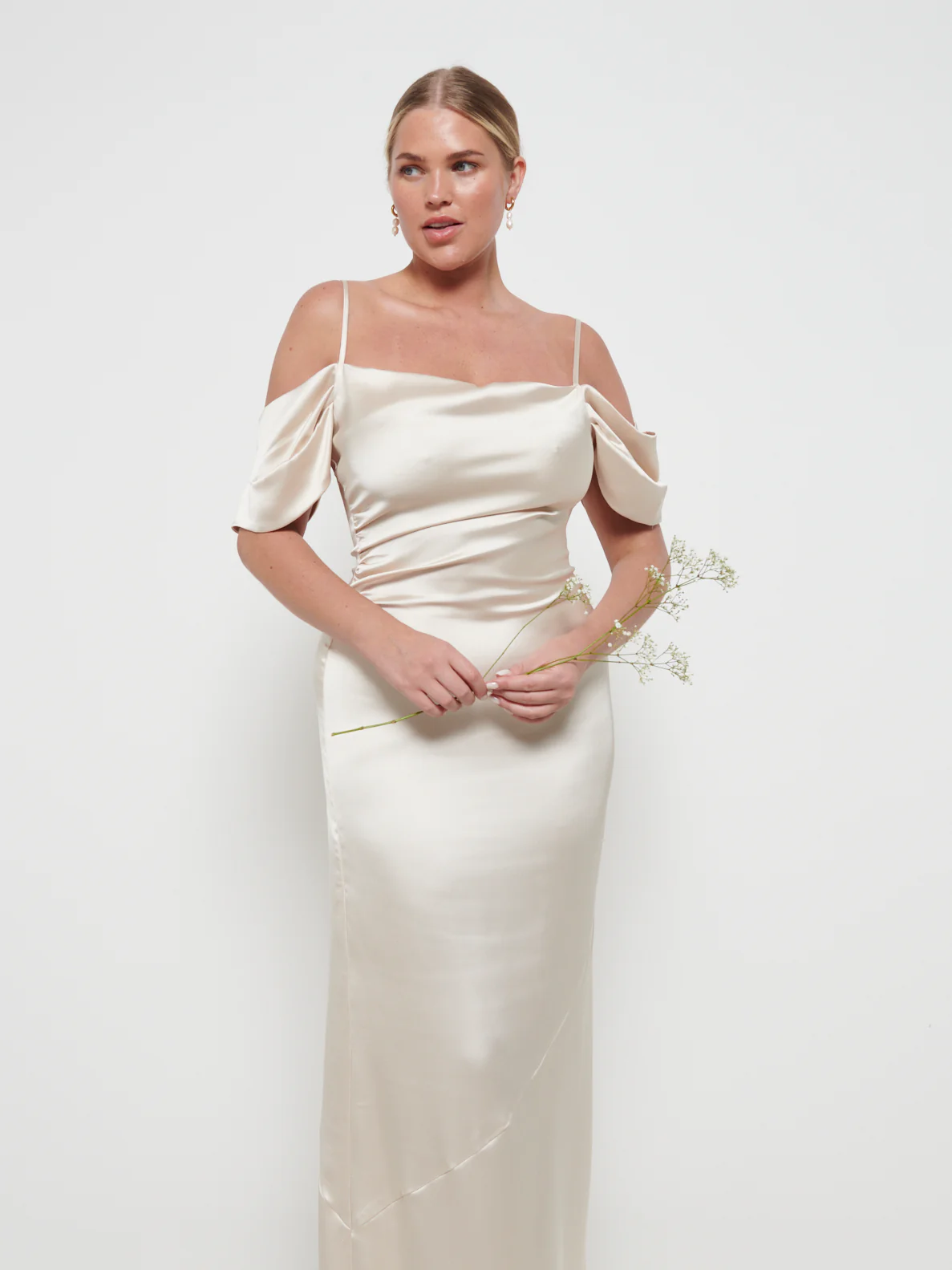 Lucette Recycled Maxi Bridesmaid Dress - Champagne - Image 2